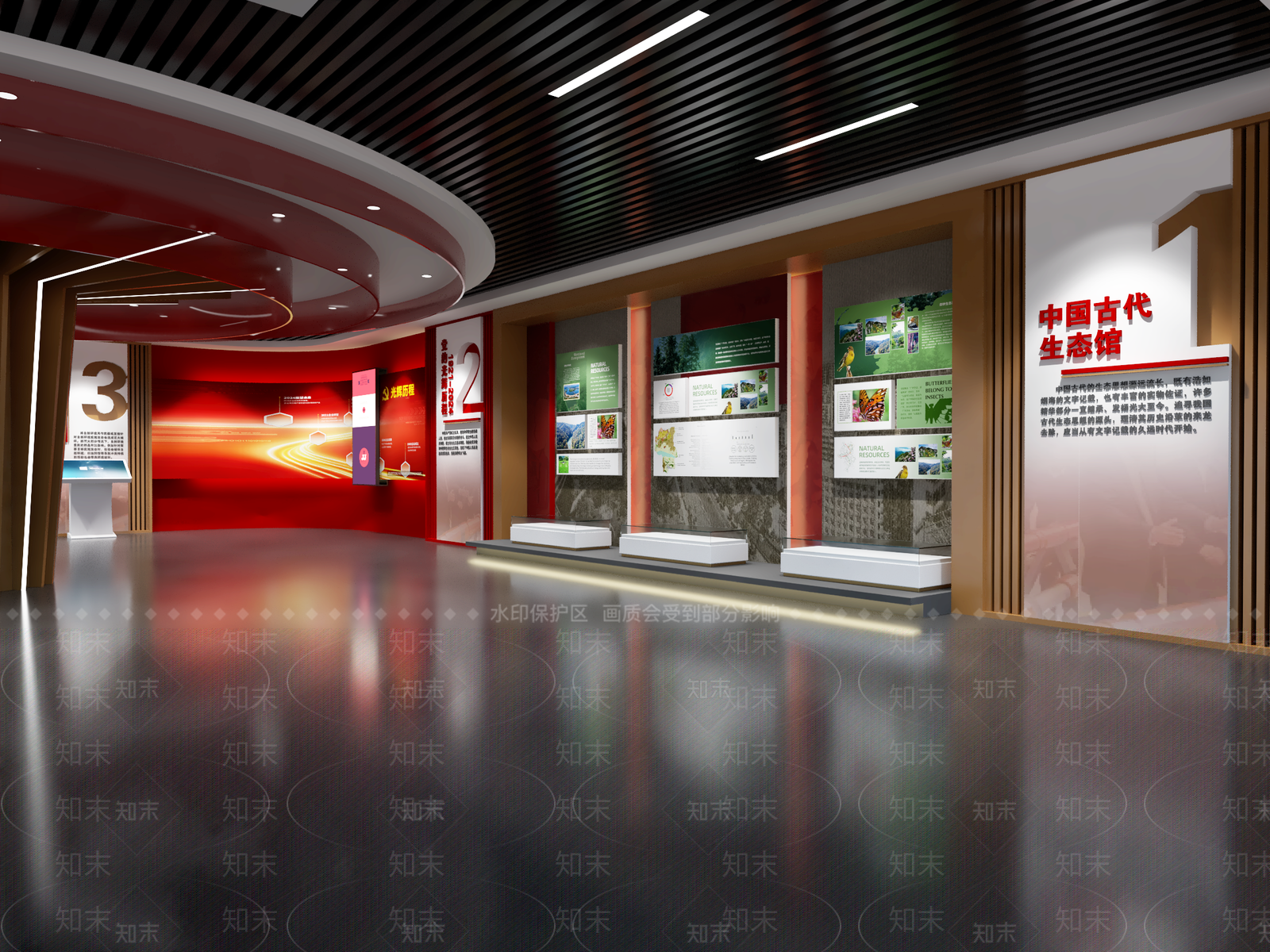 现代党建展厅SU模型下载【ID:1163129468】