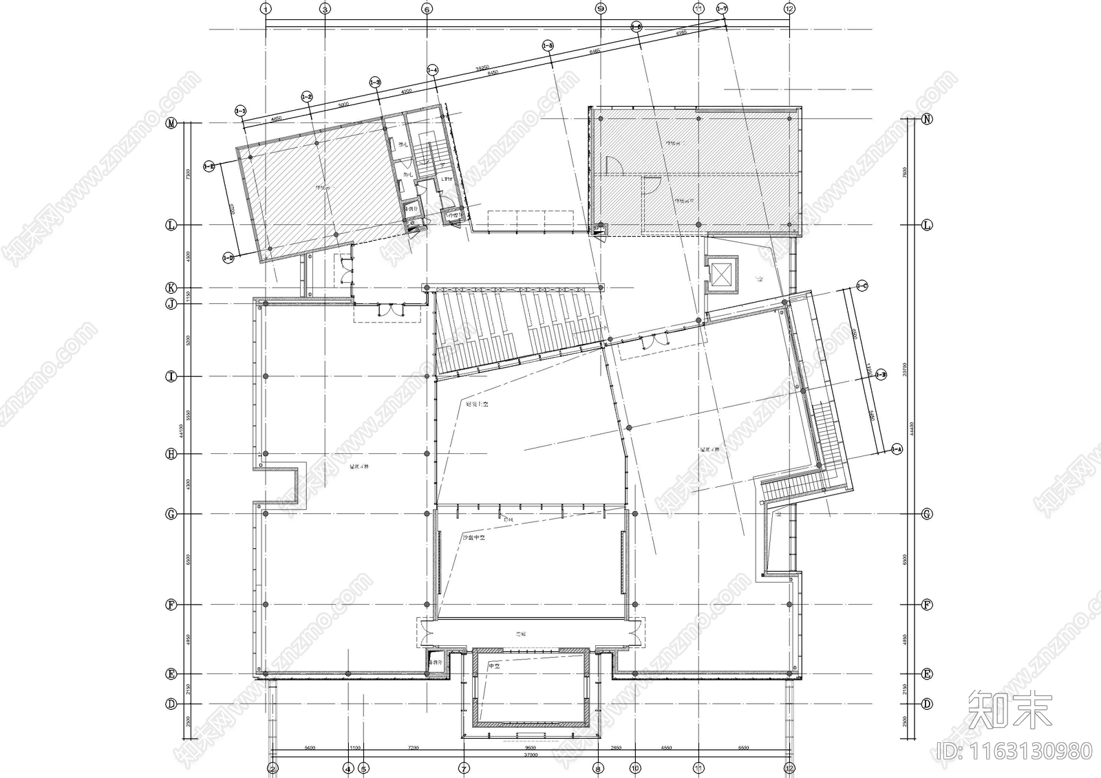 现代售楼处cad施工图下载【ID:1163130980】