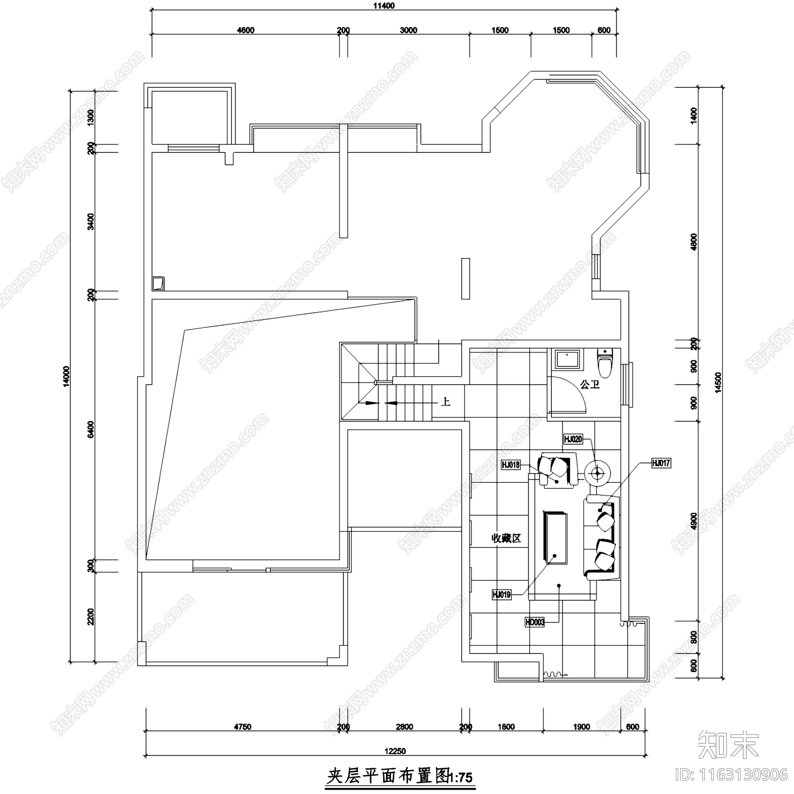 现代简约金众葛兰溪谷跃层复式夹层室内家装cad施工图下载【ID:1163130906】