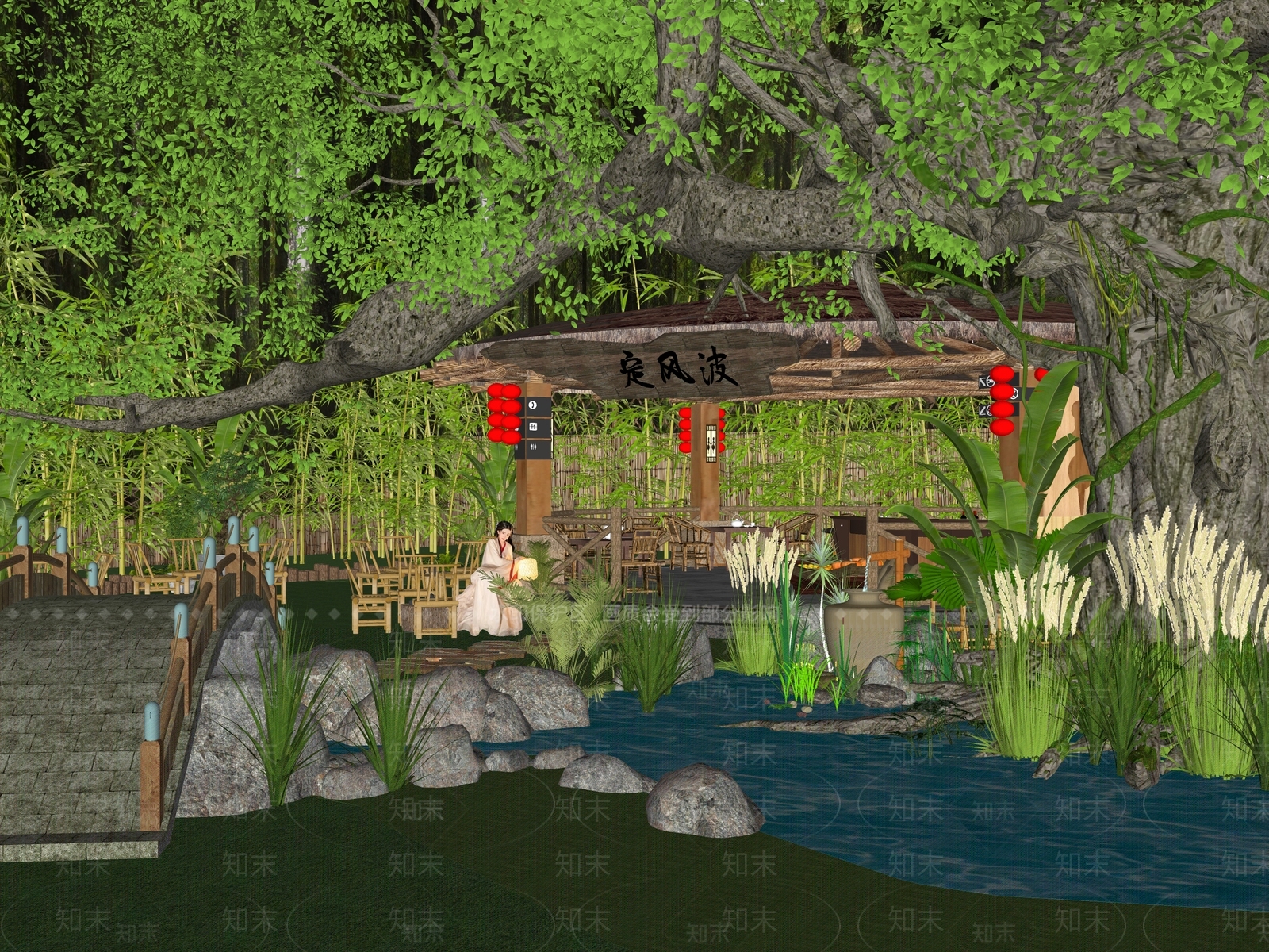 中式新中式驿站SU模型下载【ID:1163135771】