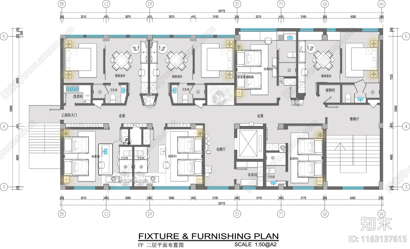 现代民宿施工图下载【ID:1163137615】