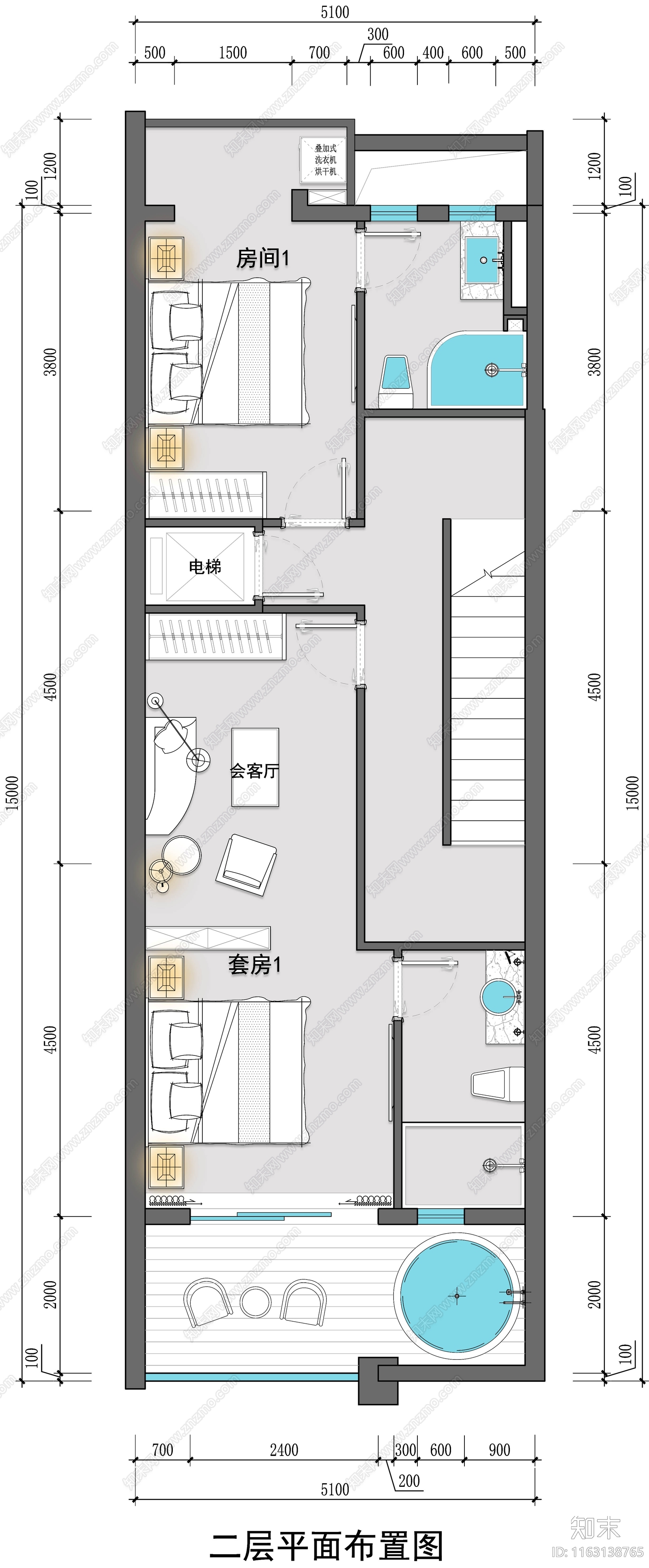 现代民宿cad施工图下载【ID:1163138765】