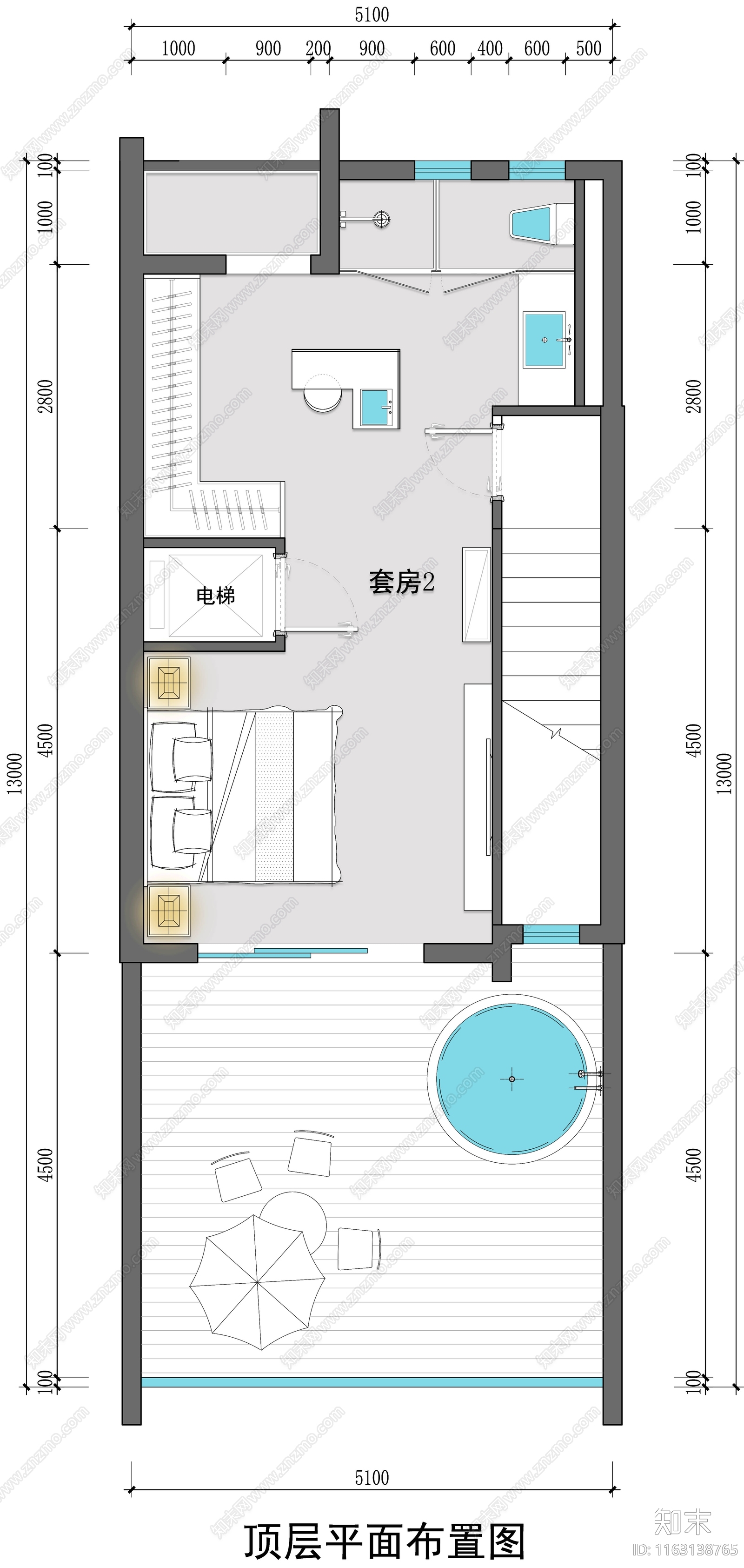 现代民宿cad施工图下载【ID:1163138765】