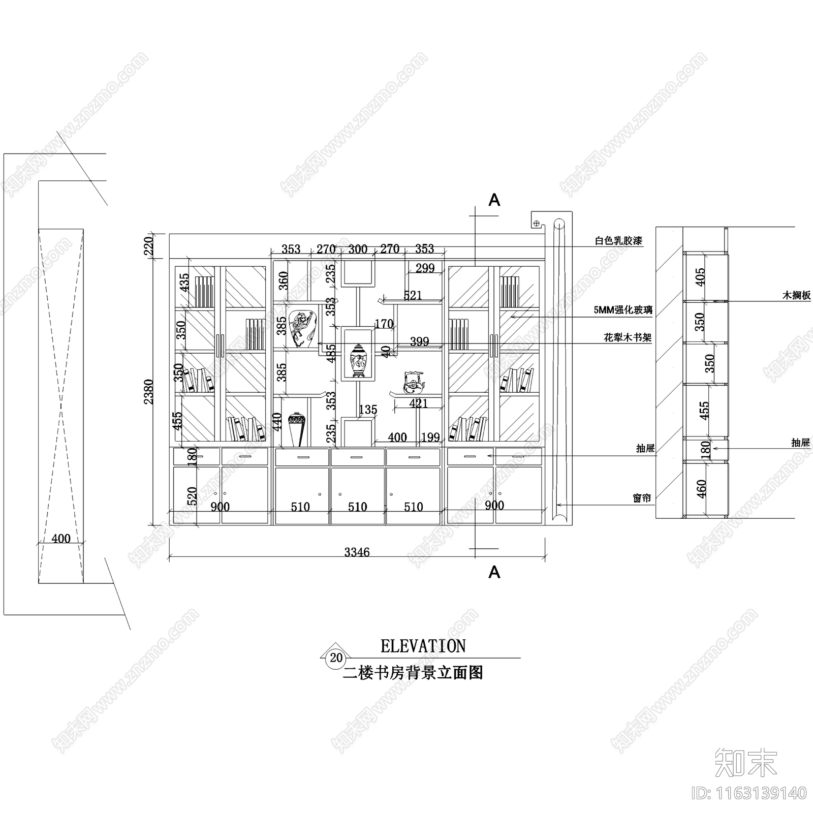 中式景园二层别墅室内家装cad施工图下载【ID:1163139140】