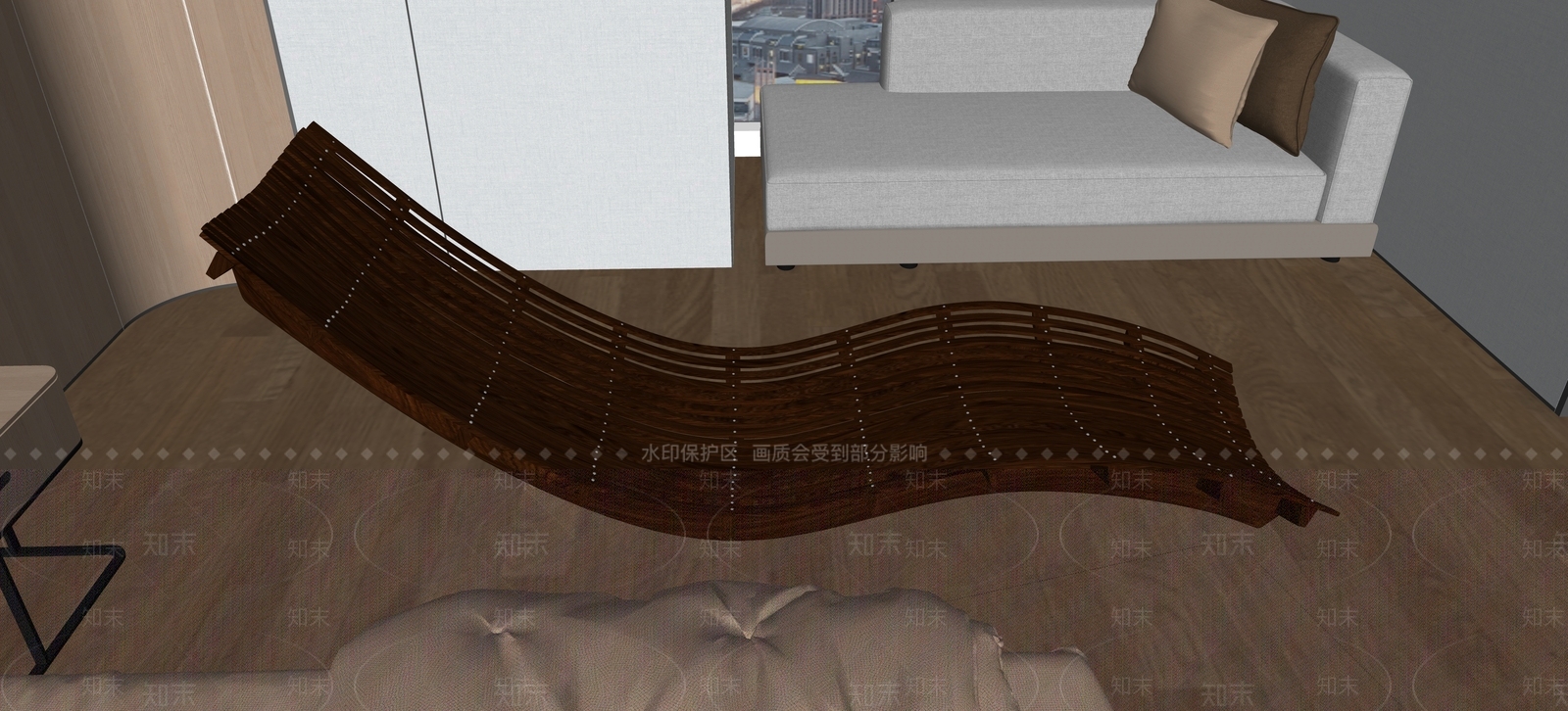 现代躺椅SU模型下载【ID:1163140670】