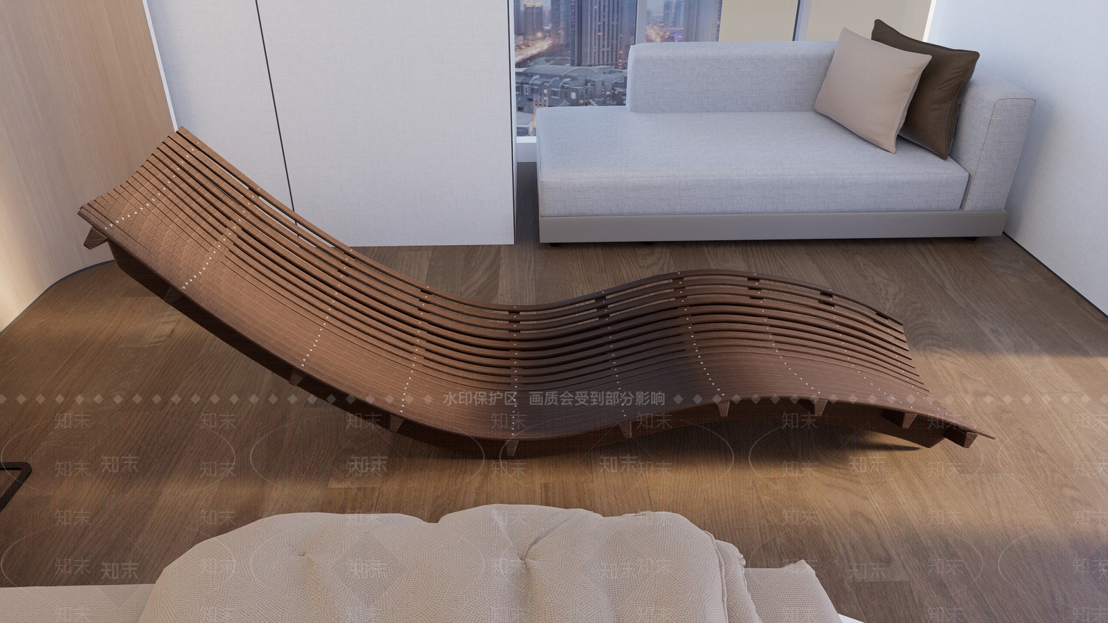 现代躺椅SU模型下载【ID:1163140670】