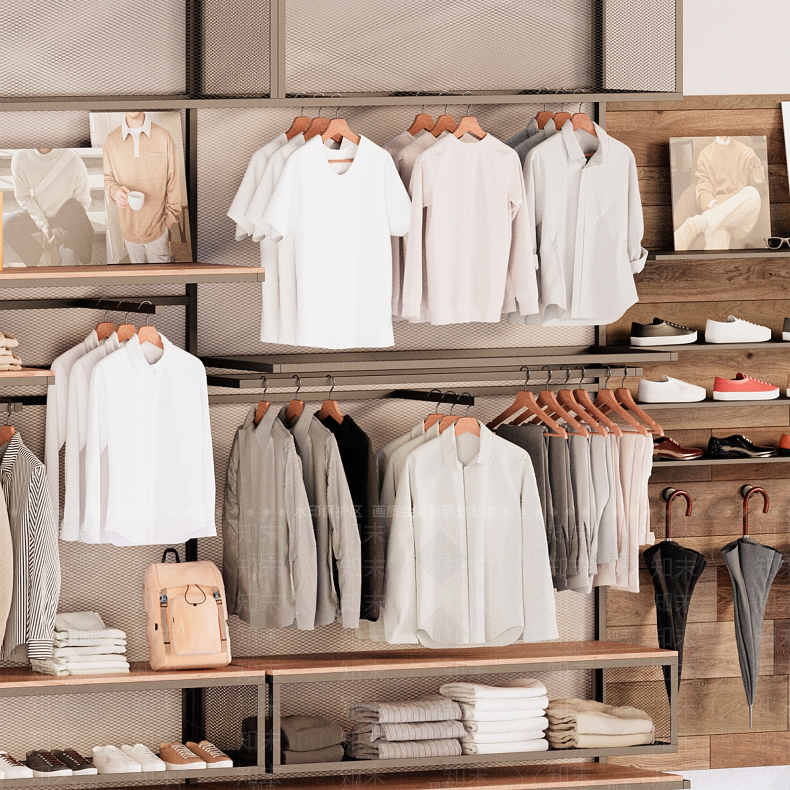 现代服装店3D模型下载【ID:1163143944】