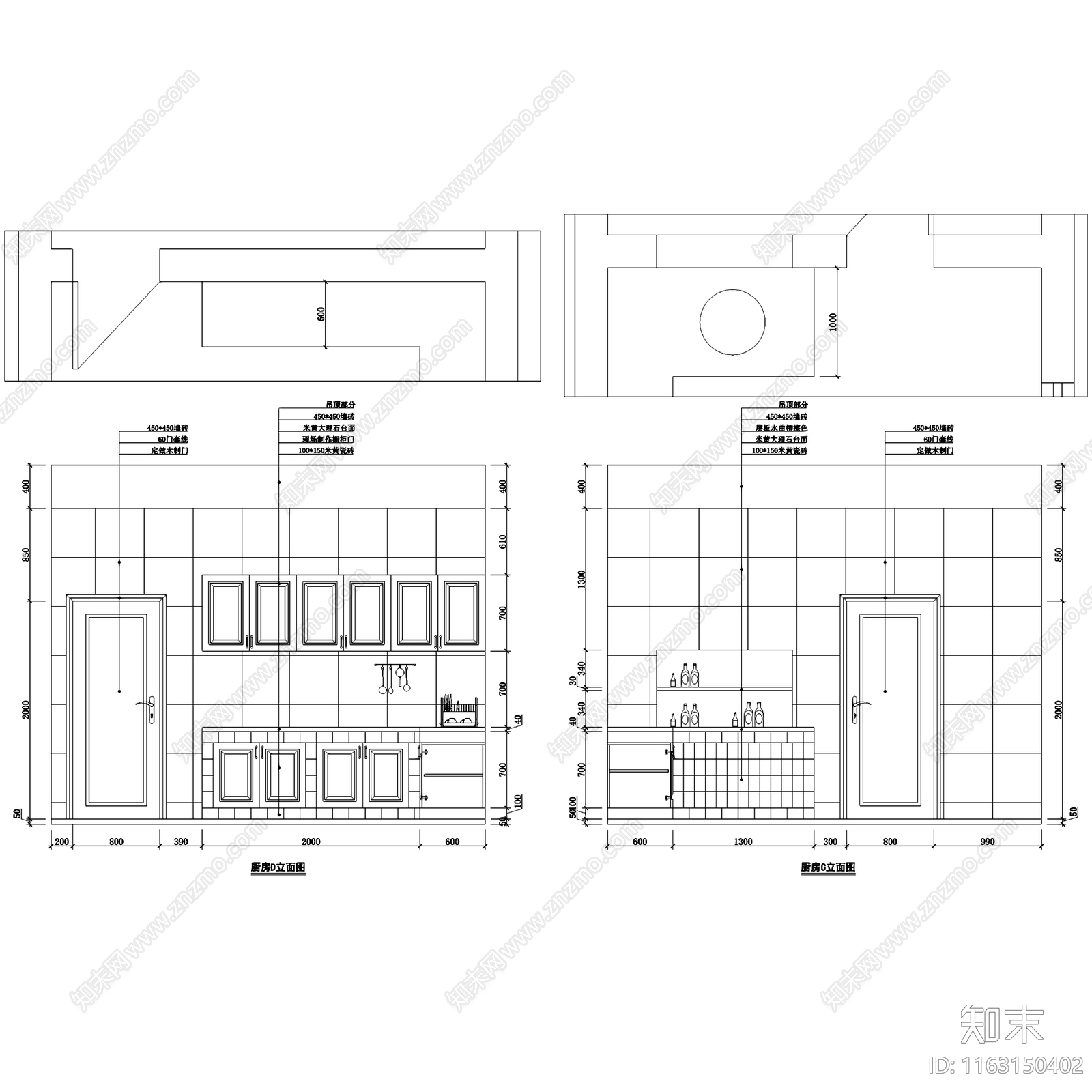 美式田园风三层自建别墅室内家装cad施工图下载【ID:1163150402】