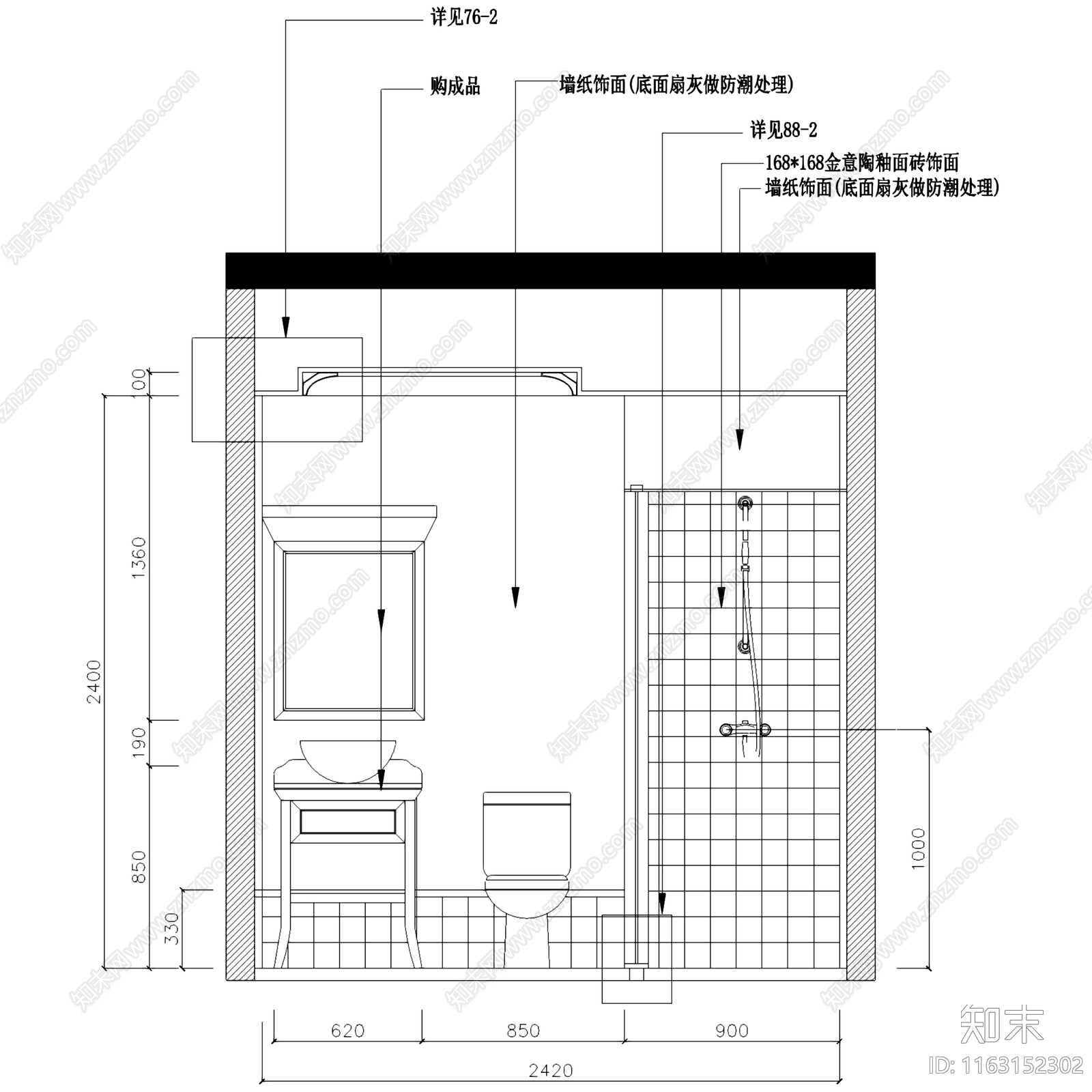 美式新古典三层别墅室内家装cad施工图下载【ID:1163152302】