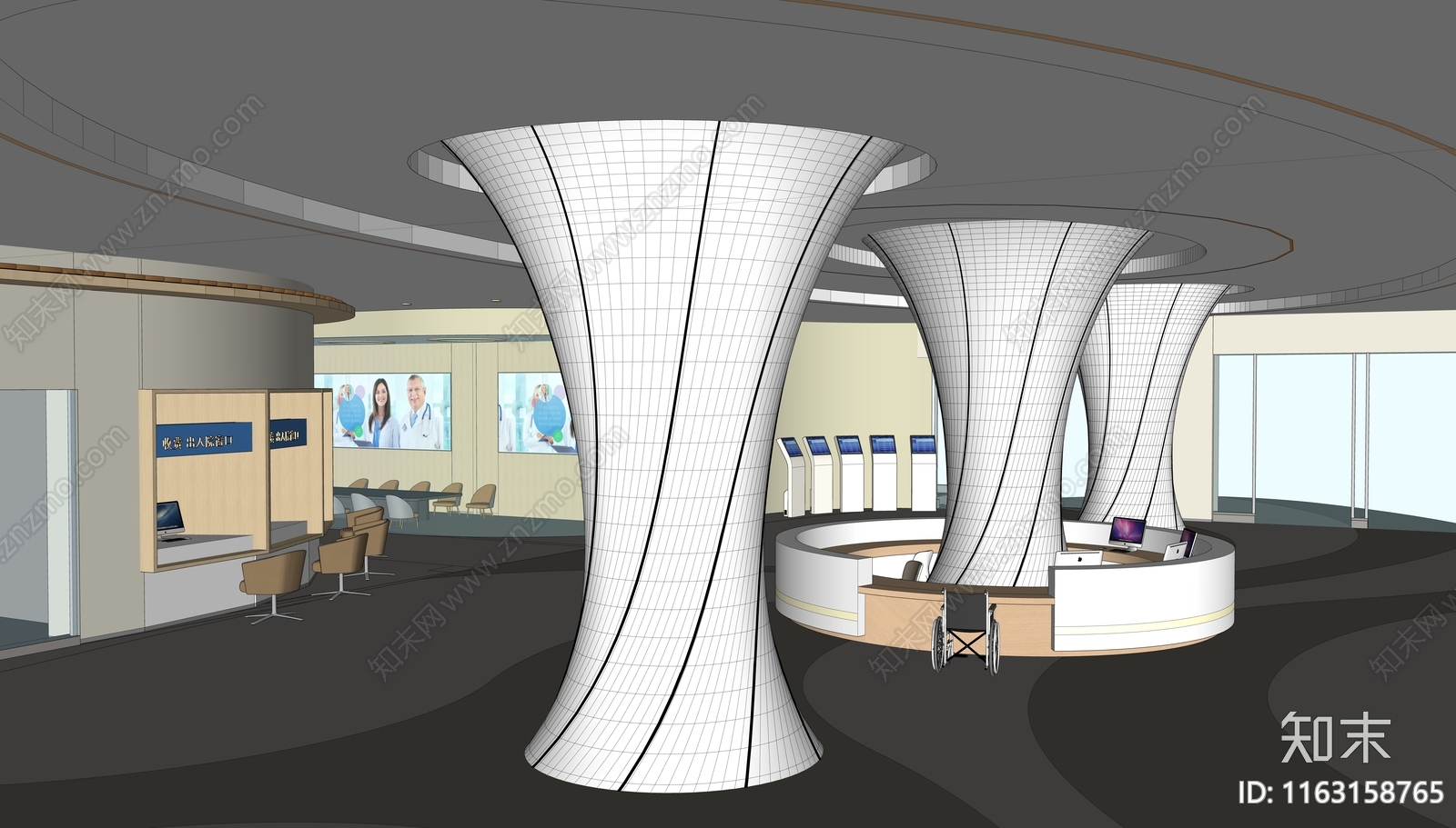 现代极简医院SU模型下载【ID:1163158765】