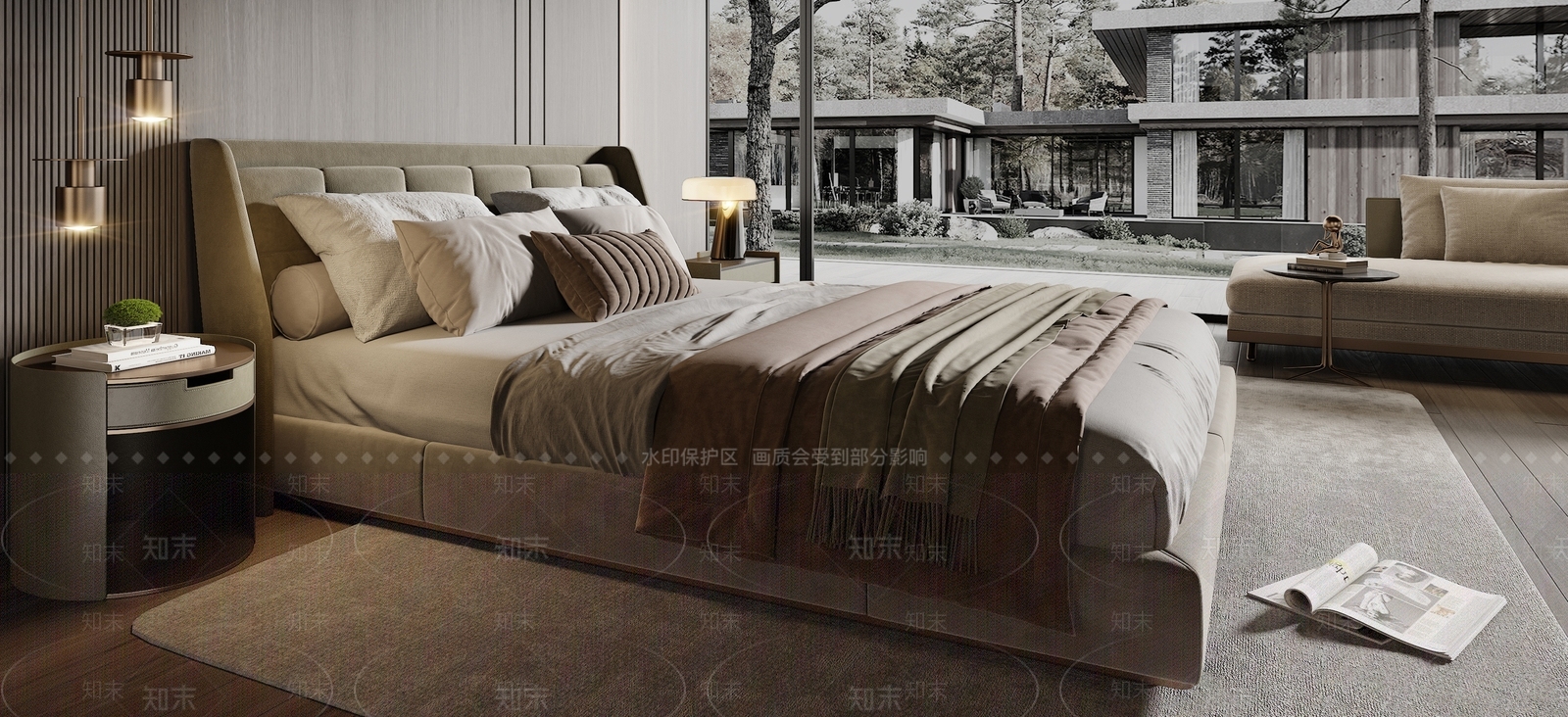 软包双人床双人床3D模型下载【ID:1227536165】