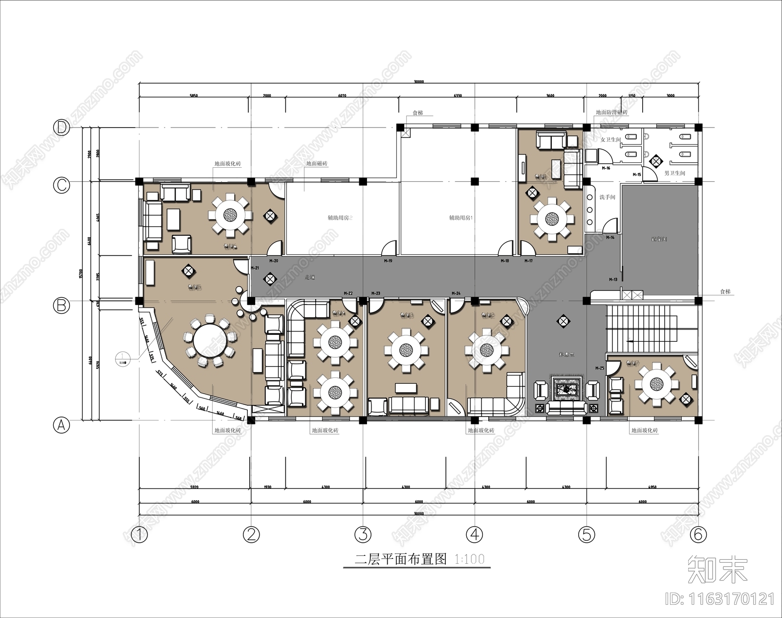 现代中餐厅cad施工图下载【ID:1163170121】