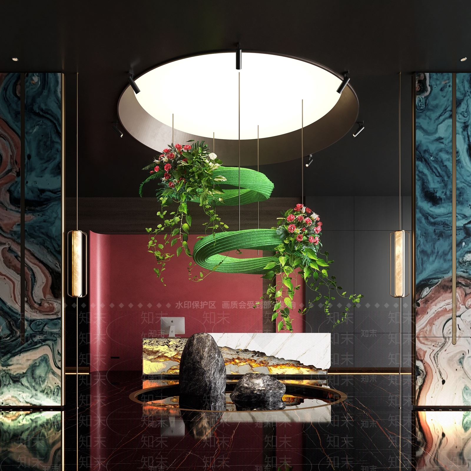 现代酒店大堂SU模型下载【ID:1163172290】