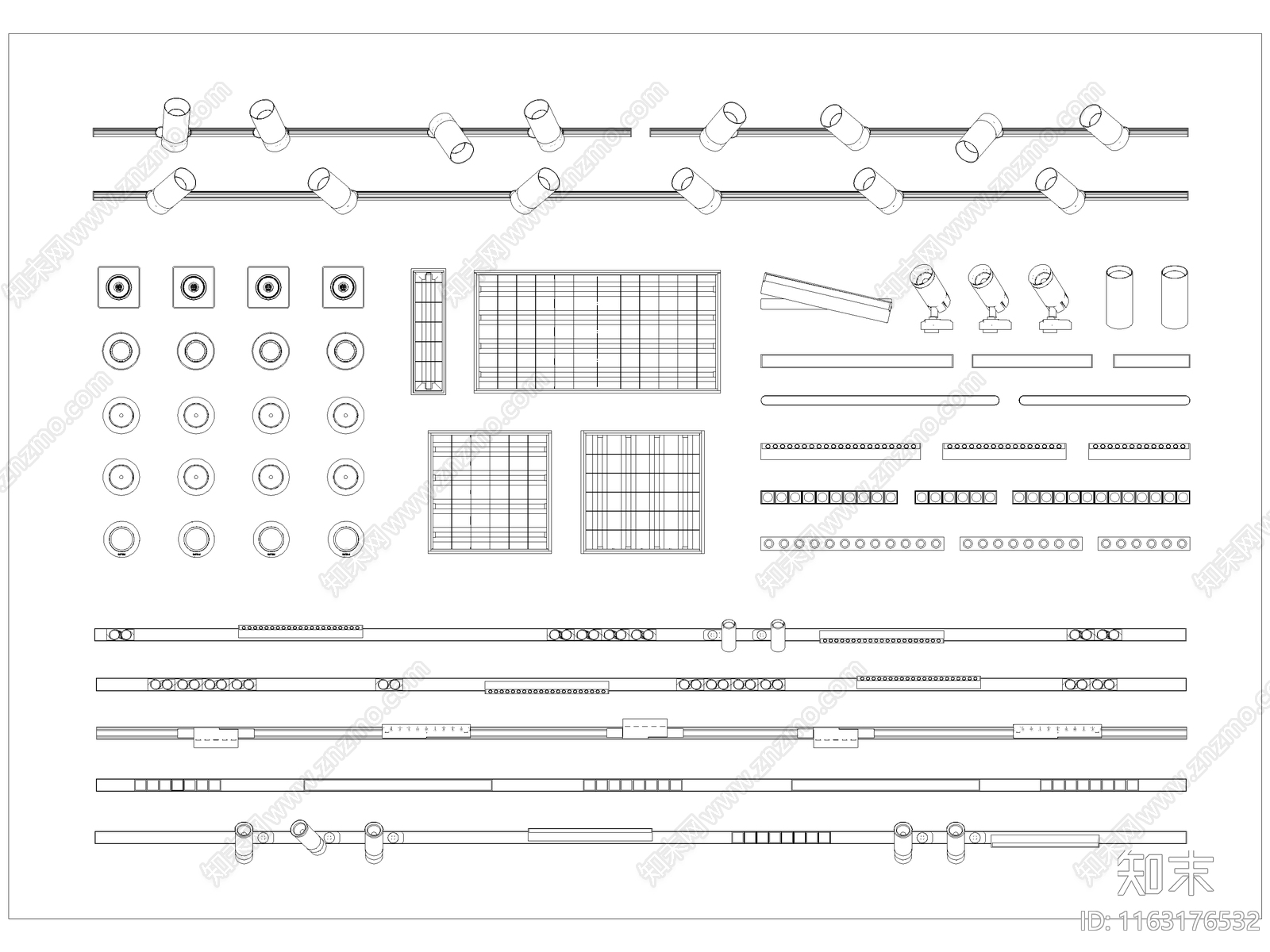 现代灯具图库施工图下载【ID:1163176532】