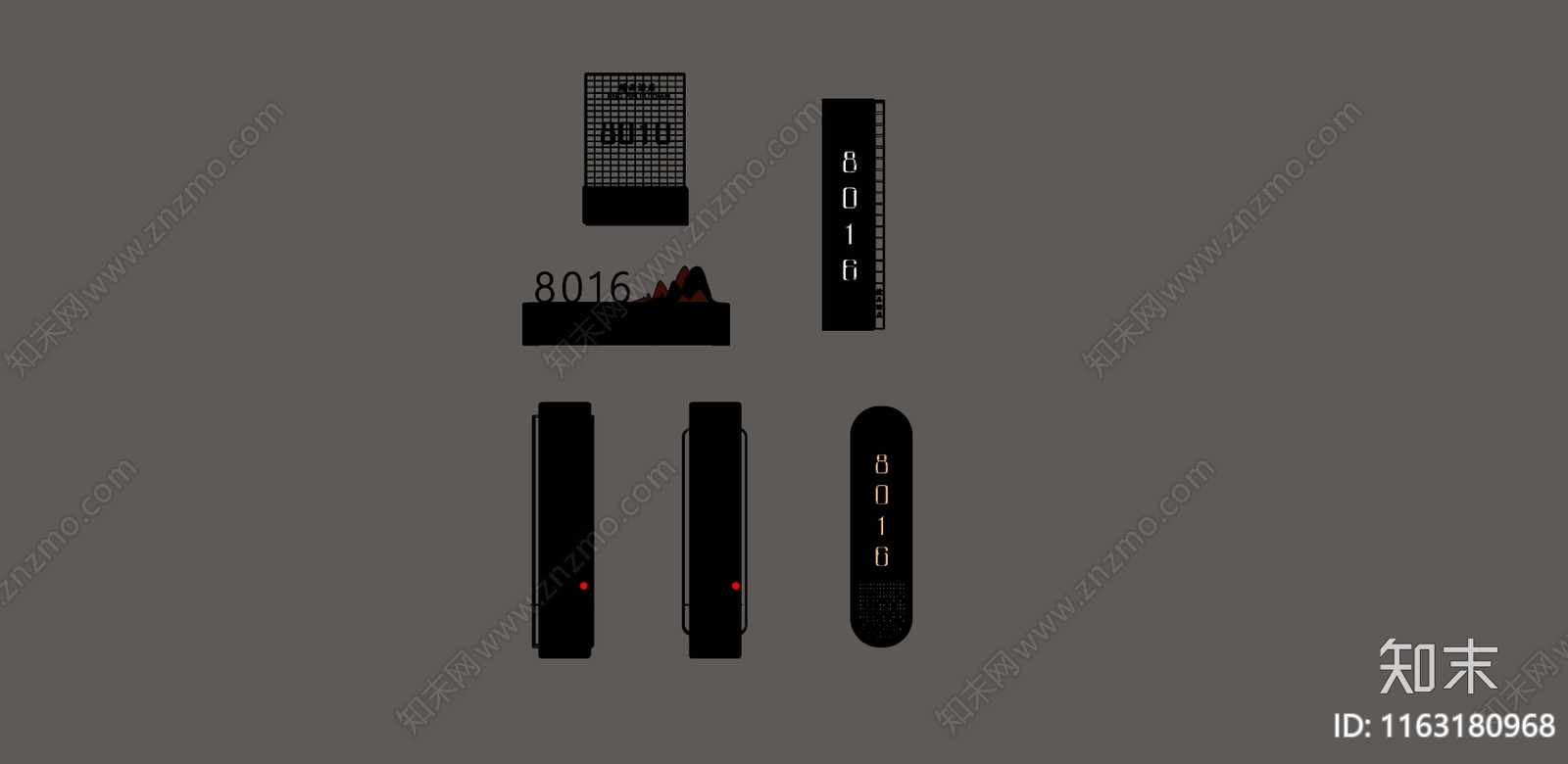 现代新中式标识标牌SU模型下载【ID:1163180968】