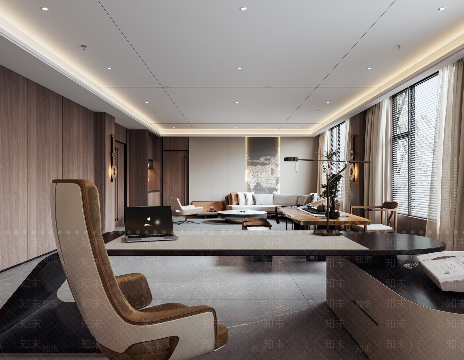 现代办公区3D模型下载【ID:1214622285】