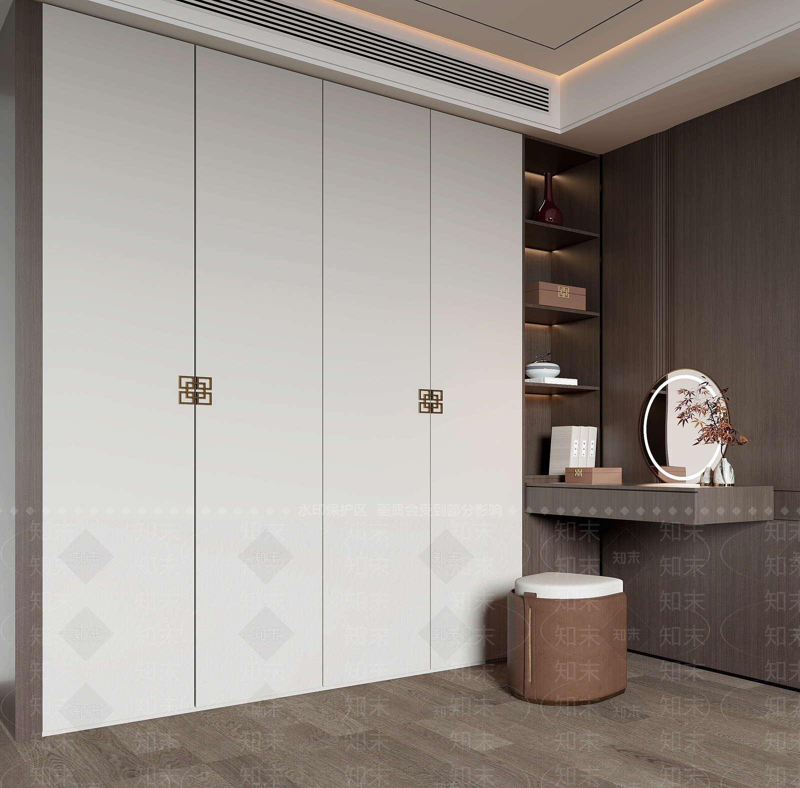 新中式中式衣柜3D模型下载【ID:1163183701】