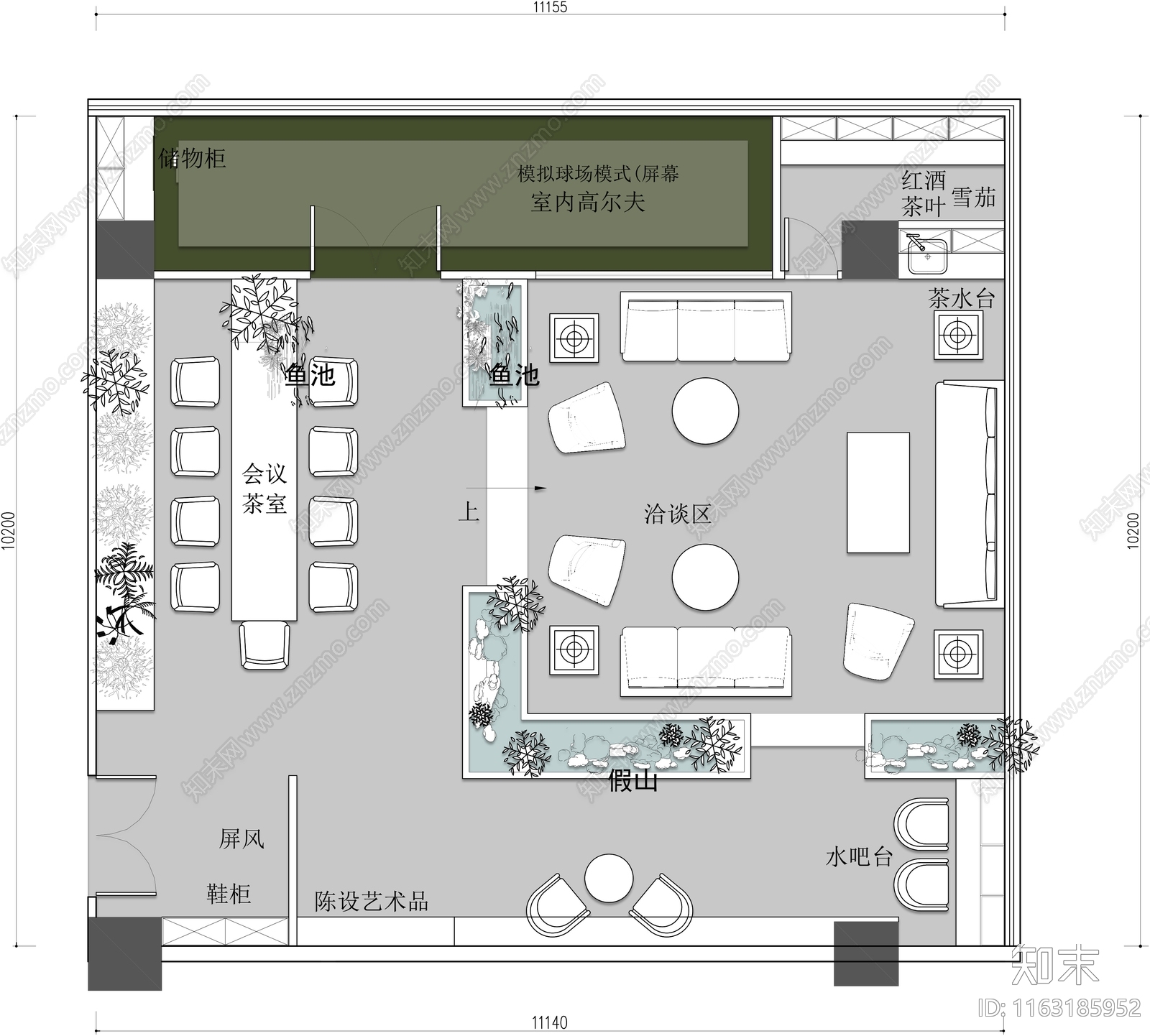 现代会所施工图下载【ID:1163185952】