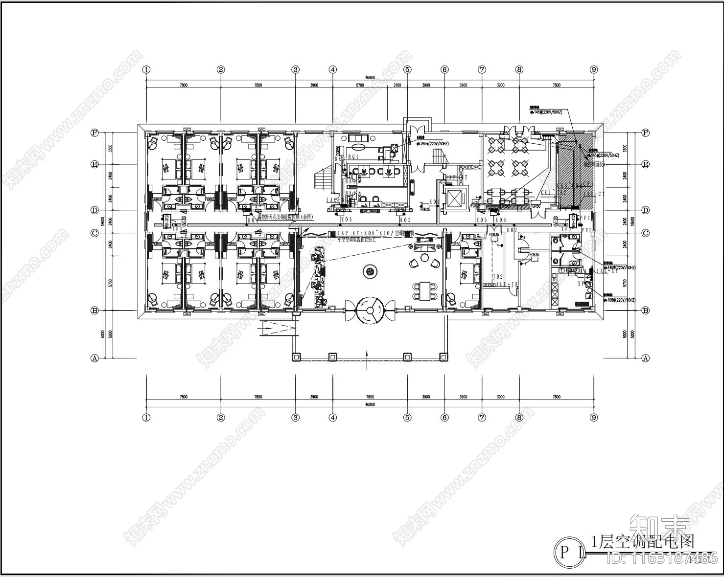 欧式酒店cad施工图下载【ID:1163187486】