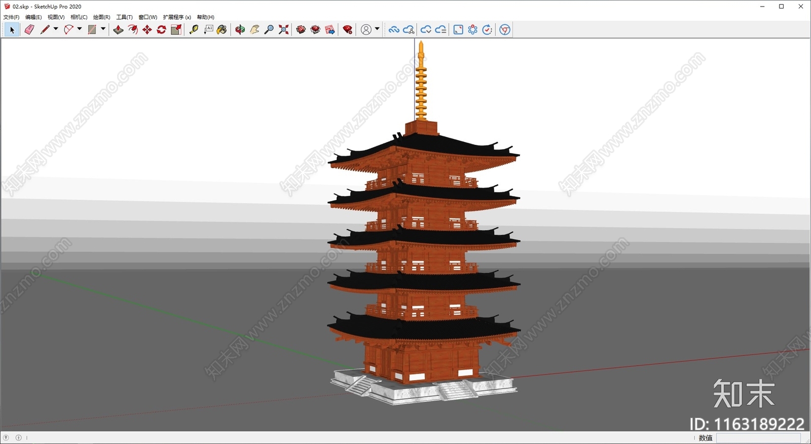 新中式中式古建筑SU模型下载【ID:1163189222】