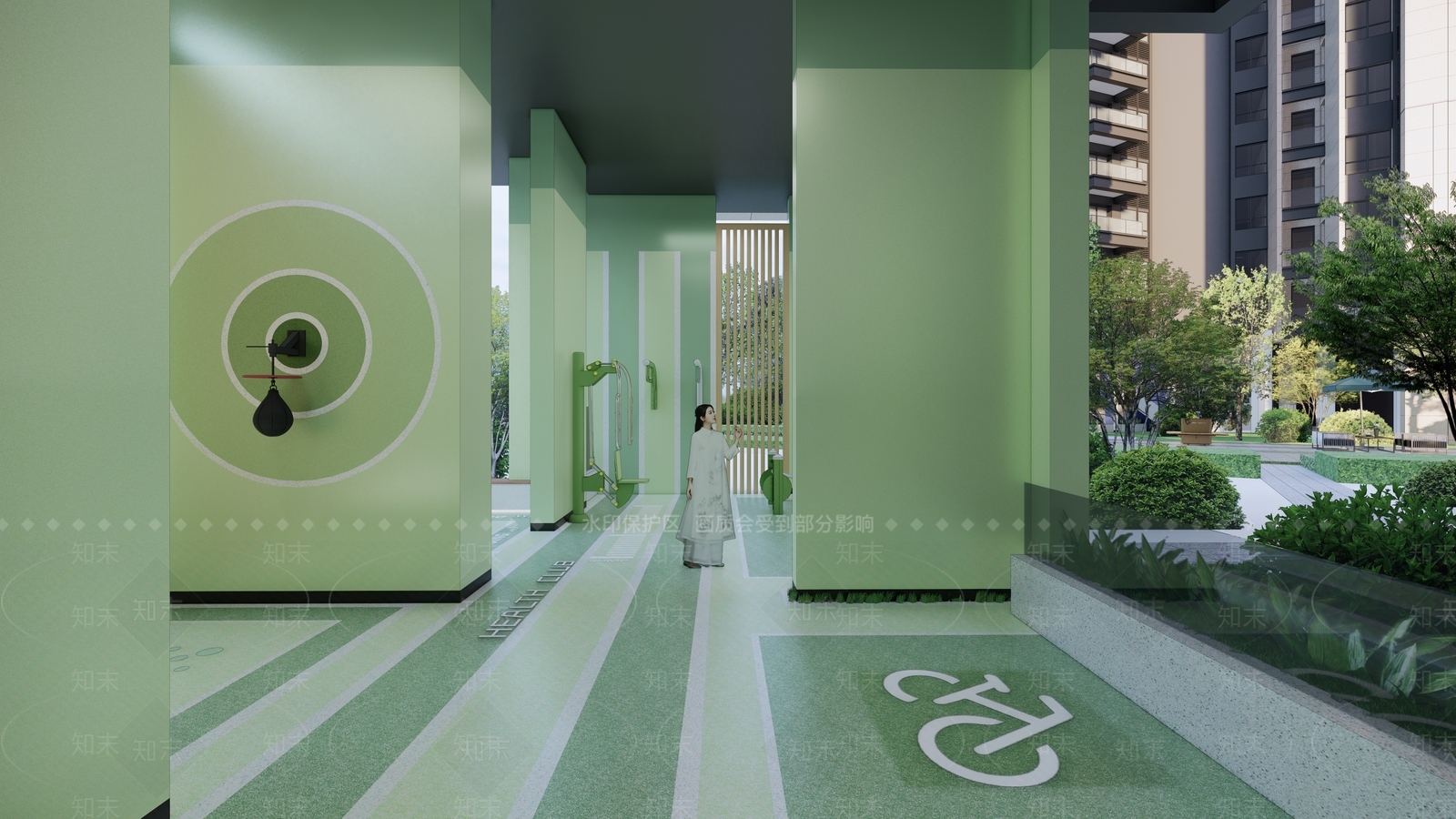 现代小区景观SU模型下载【ID:1163190128】