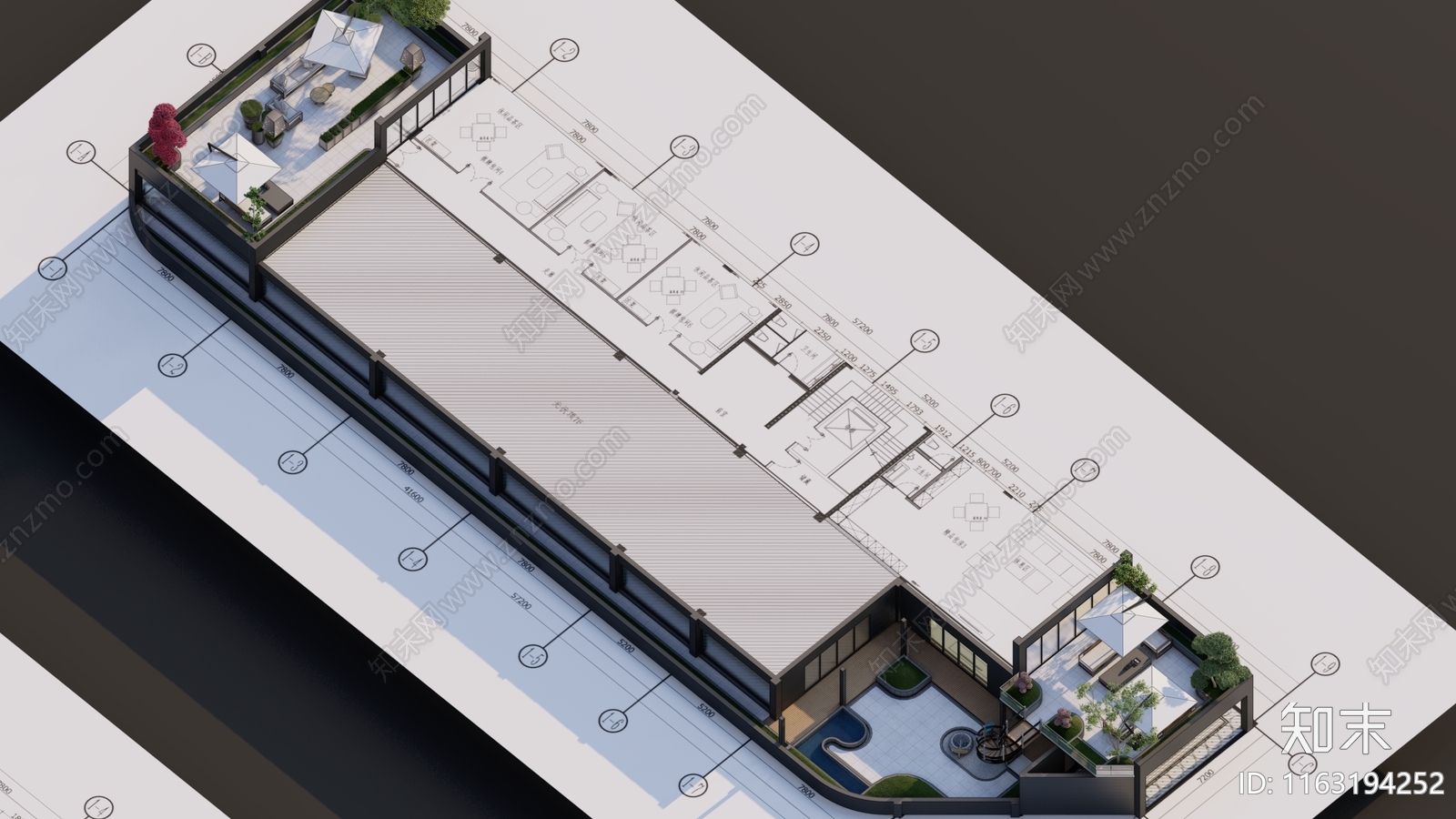 现代办公景观SU模型下载【ID:1163194252】