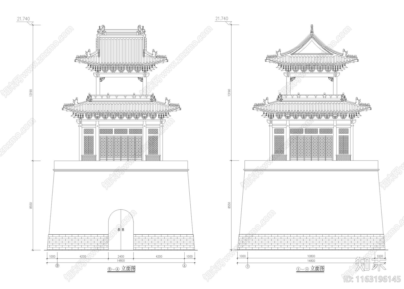 中式其他古建cad施工图下载【ID:1163196145】