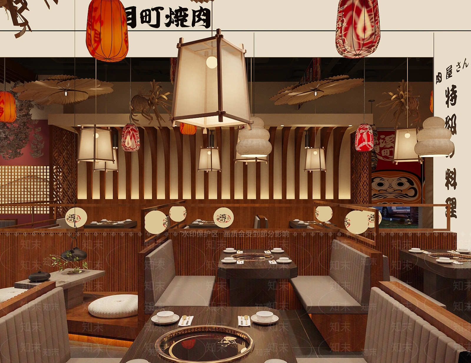 日式禅意日料店SU模型下载【ID:1163198567】