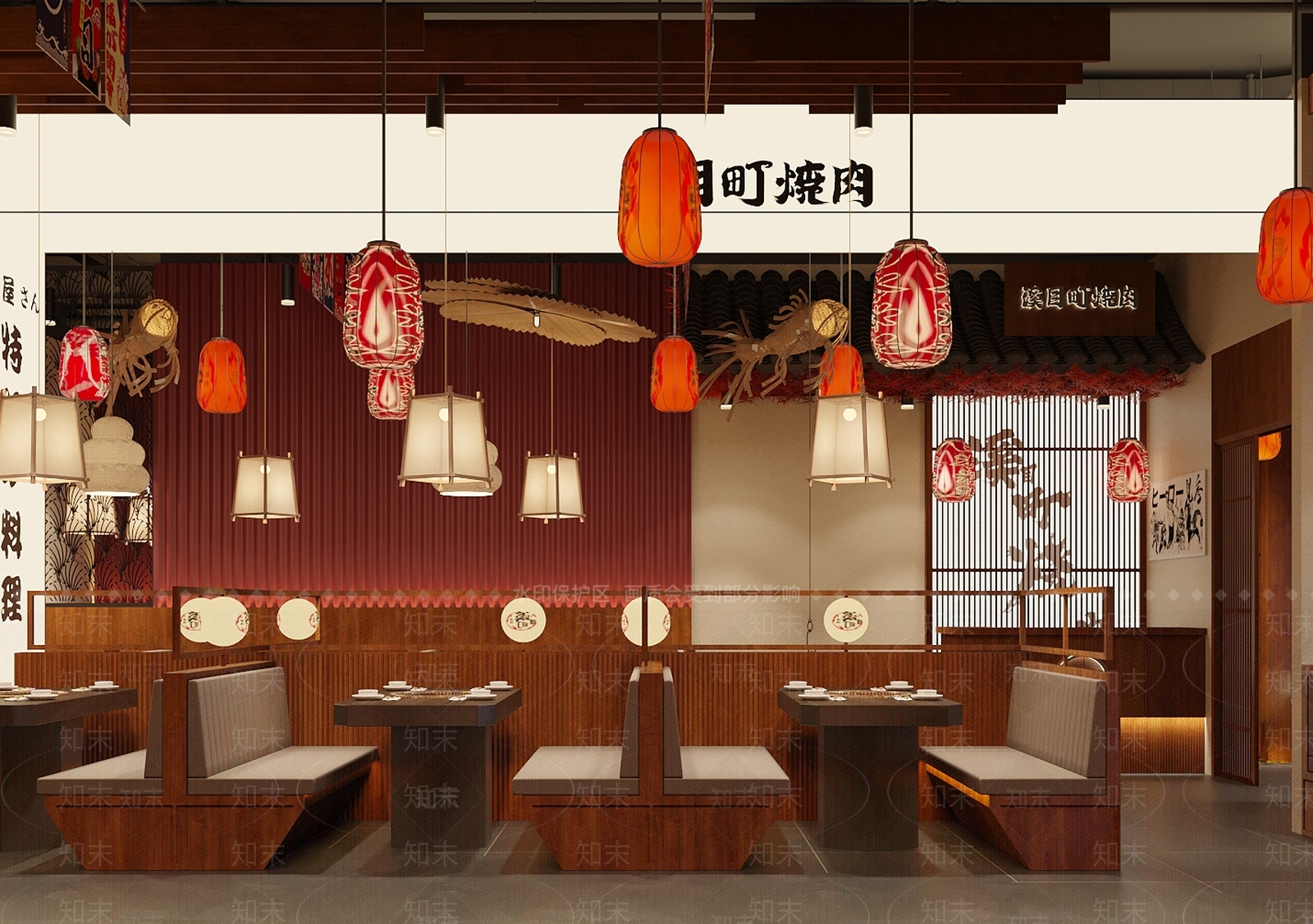 日式禅意日料店SU模型下载【ID:1163198567】