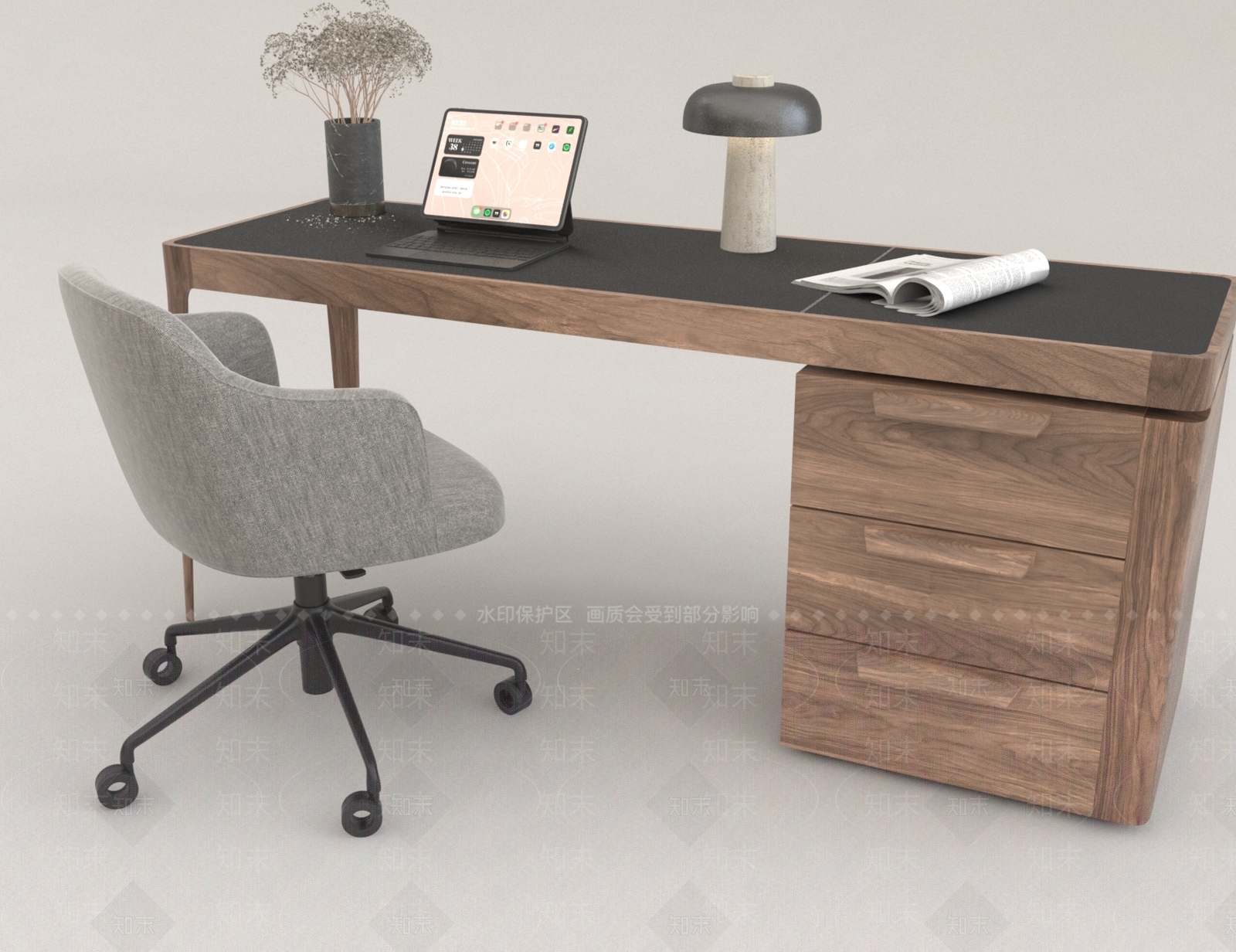 现代办公桌椅3D模型下载【ID:1163201253】