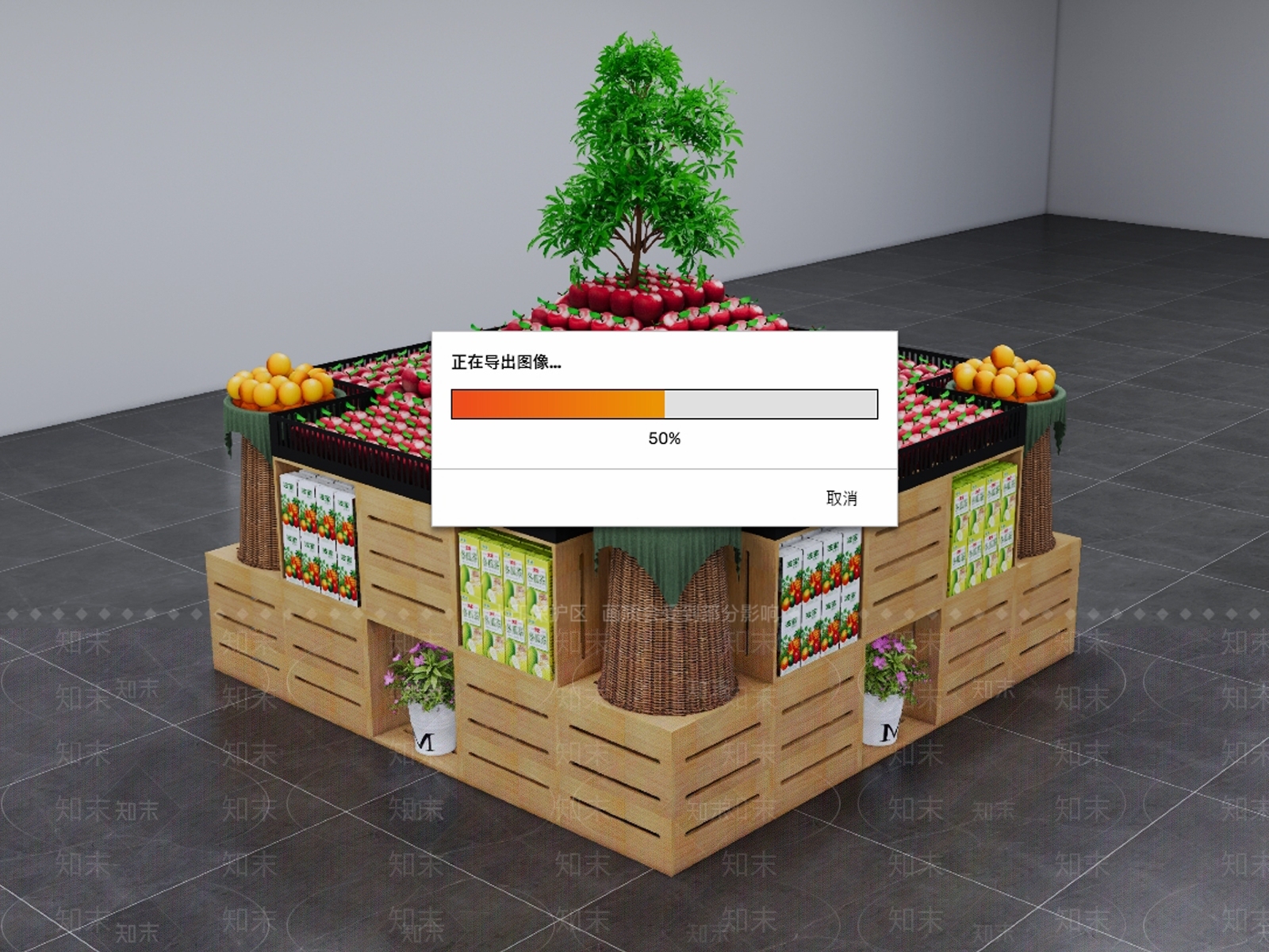 现代超市SU模型下载【ID:1163202437】