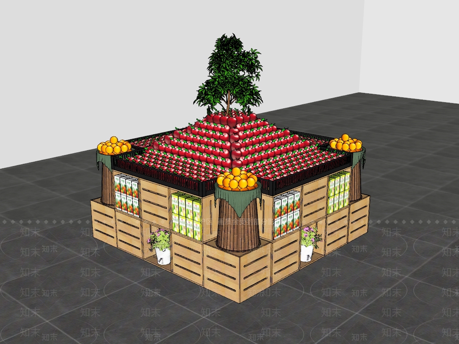 现代超市SU模型下载【ID:1163202437】