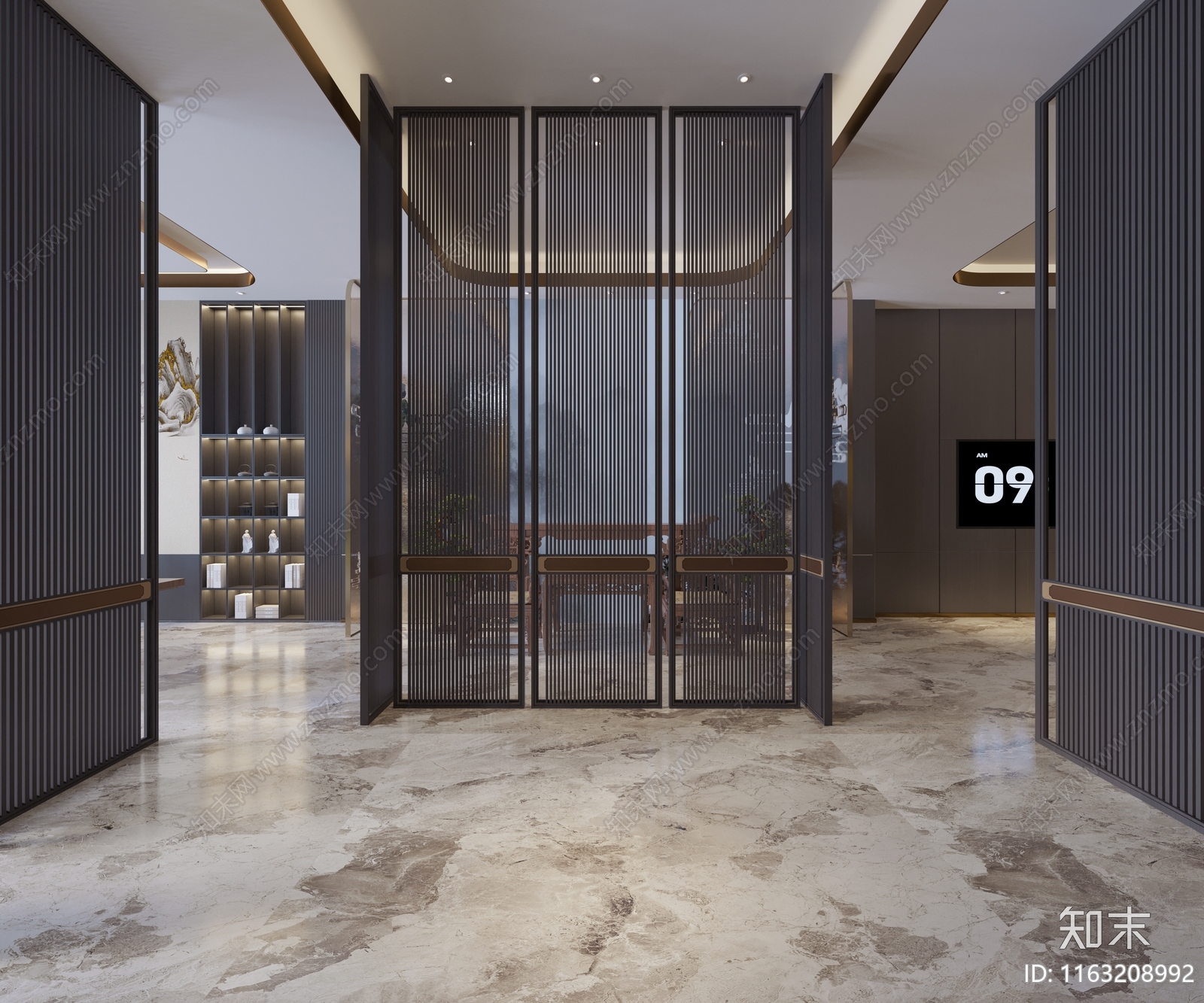 现代新中式接待室3D模型下载【ID:1163208992】