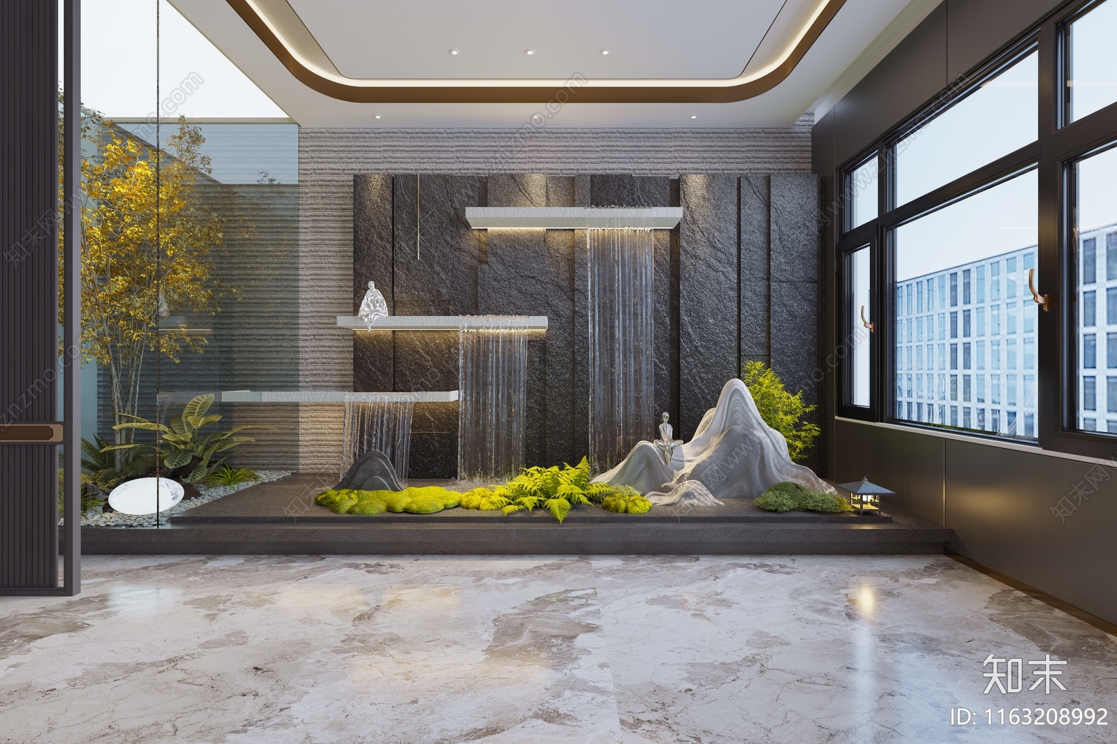 现代新中式接待室3D模型下载【ID:1163208992】