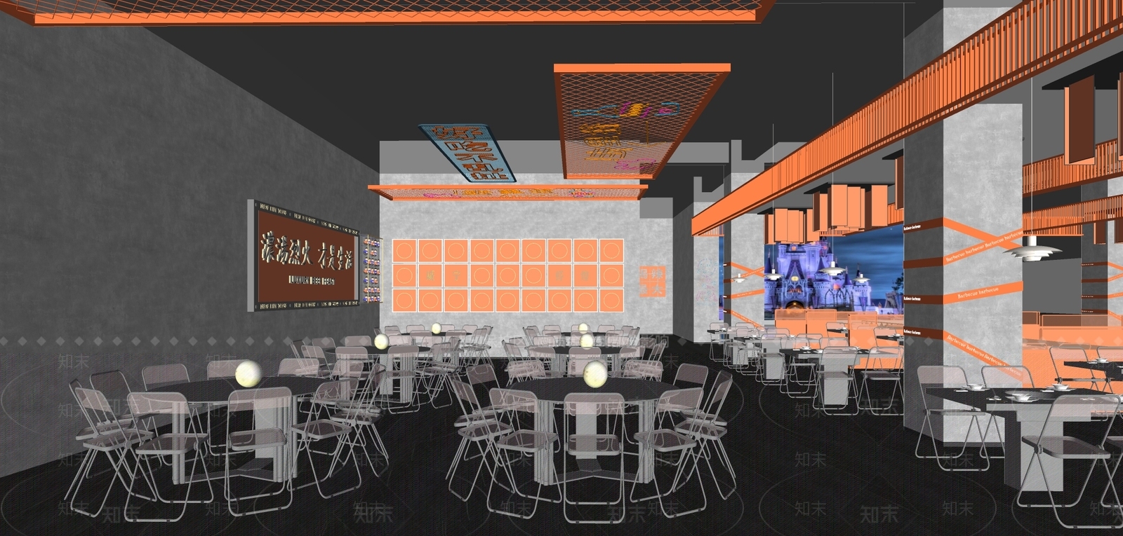 现代工业火锅店SU模型下载【ID:1163208745】