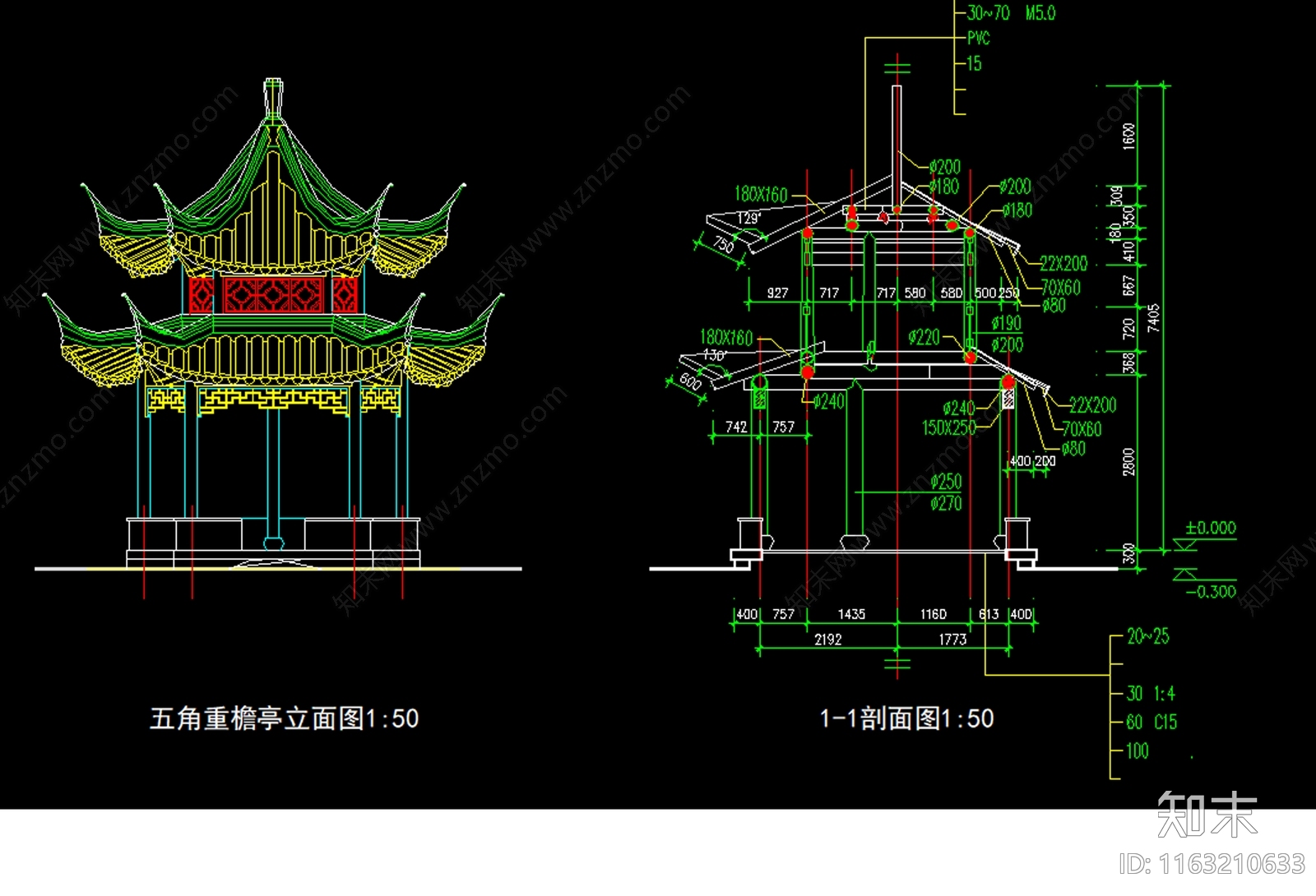 中式古建cad施工图下载【ID:1163210633】