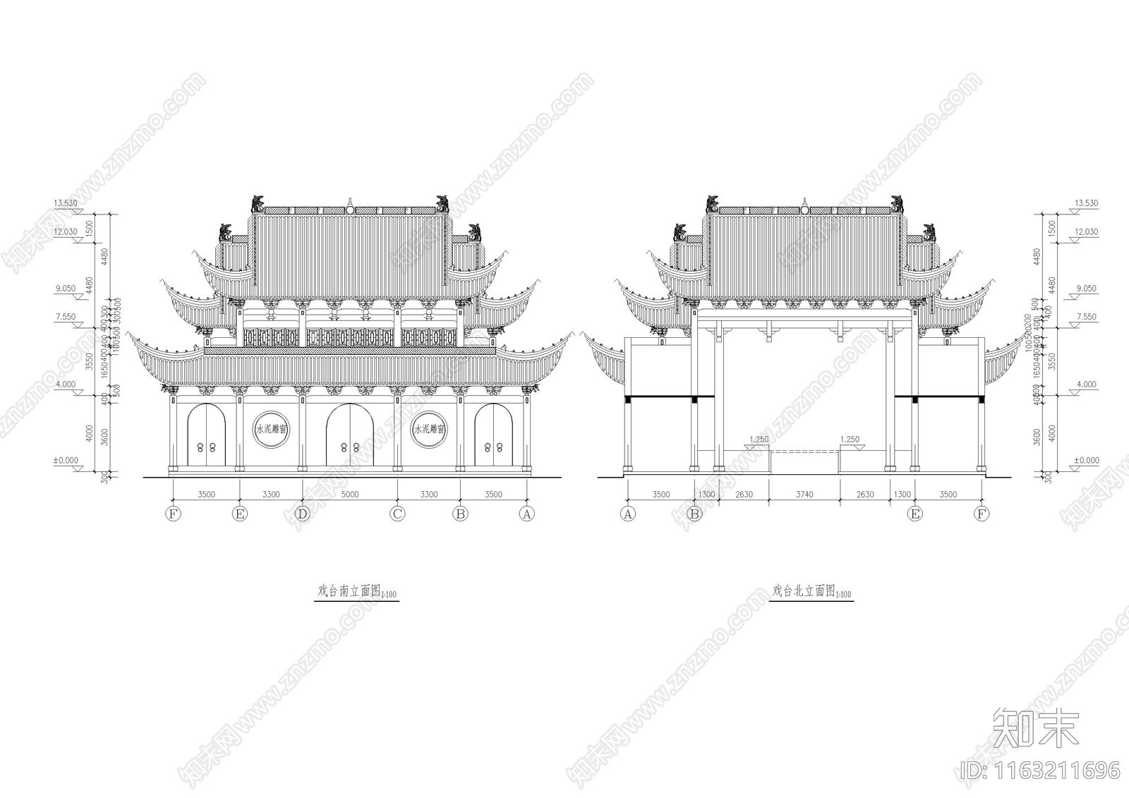 其他古建cad施工图下载【ID:1163211696】