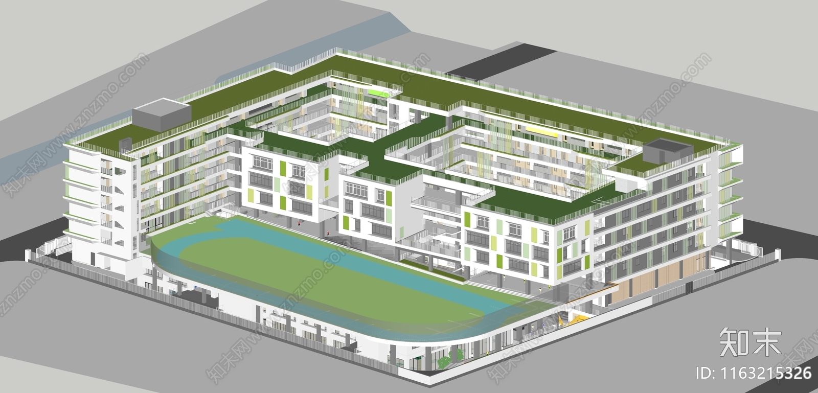 现代学校建筑SU模型下载【ID:1163215326】