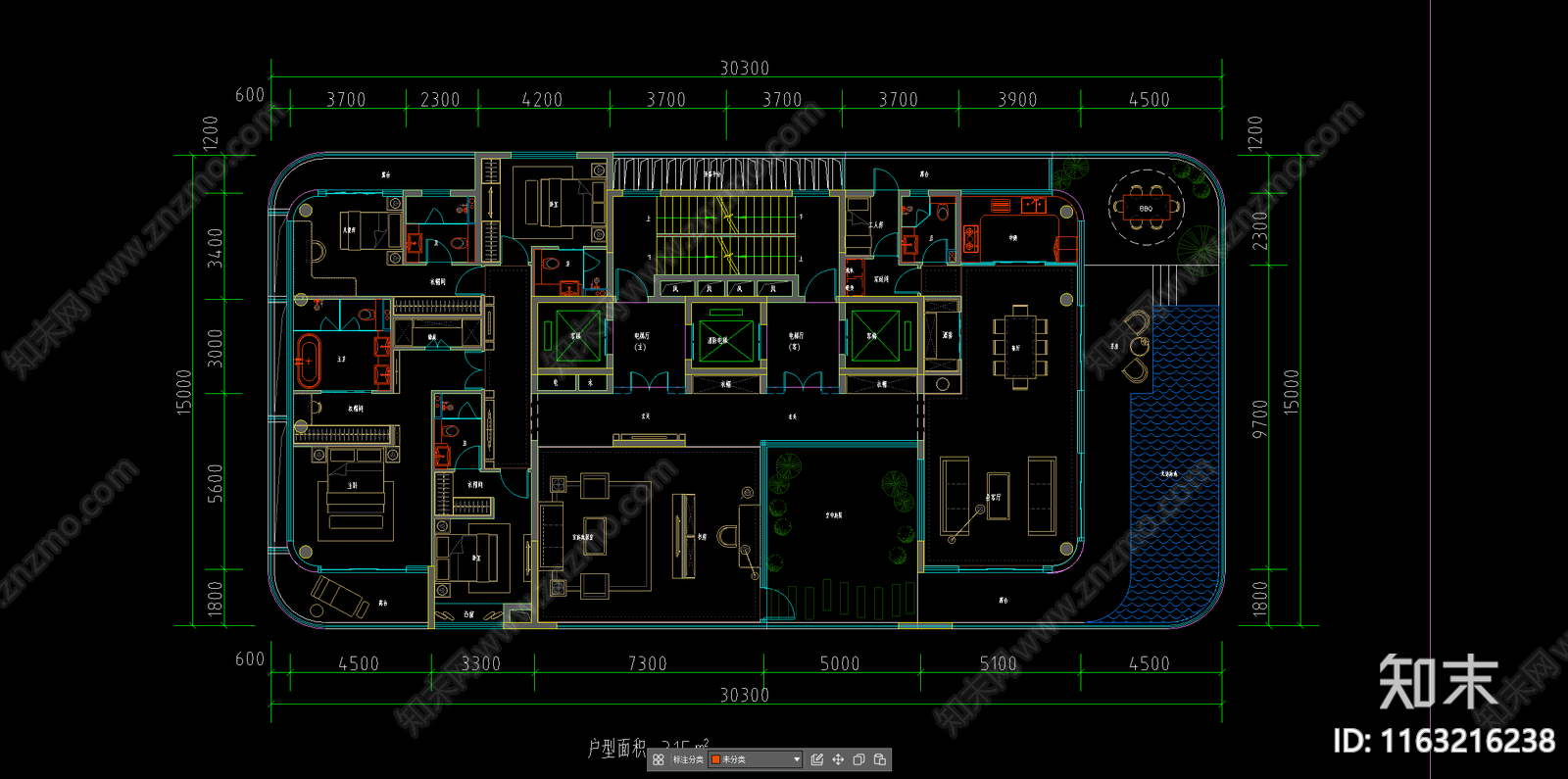 现代住宅楼建筑cad施工图下载【ID:1163216238】