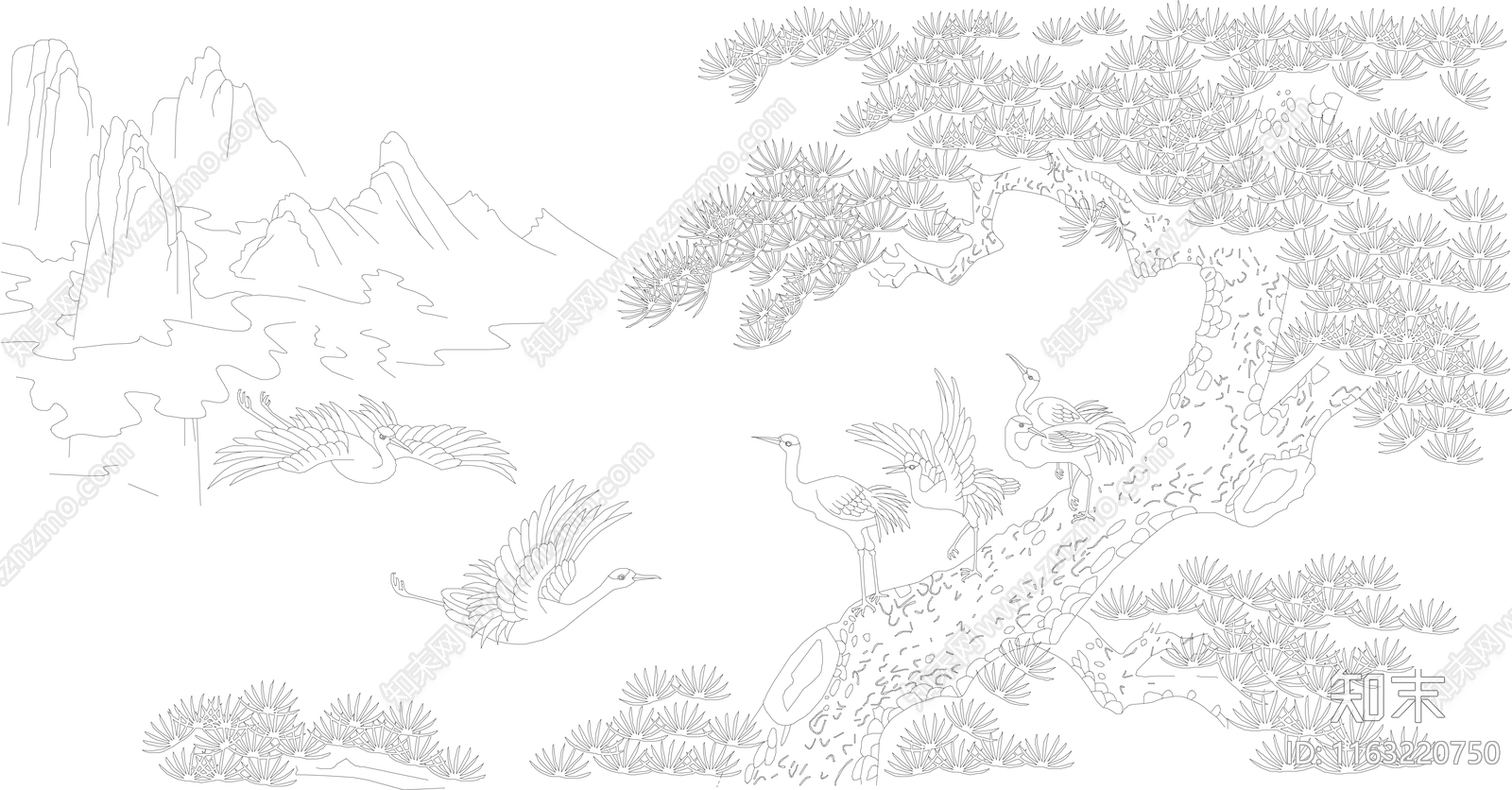 极简中式玄关施工图下载【ID:1163220750】