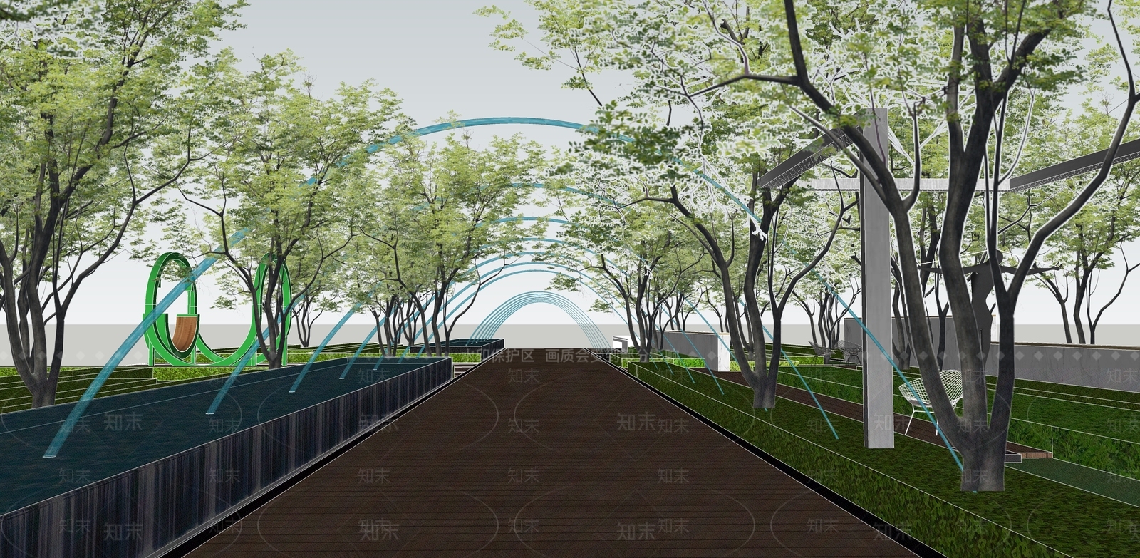 现代办公景观SU模型下载【ID:1163225116】