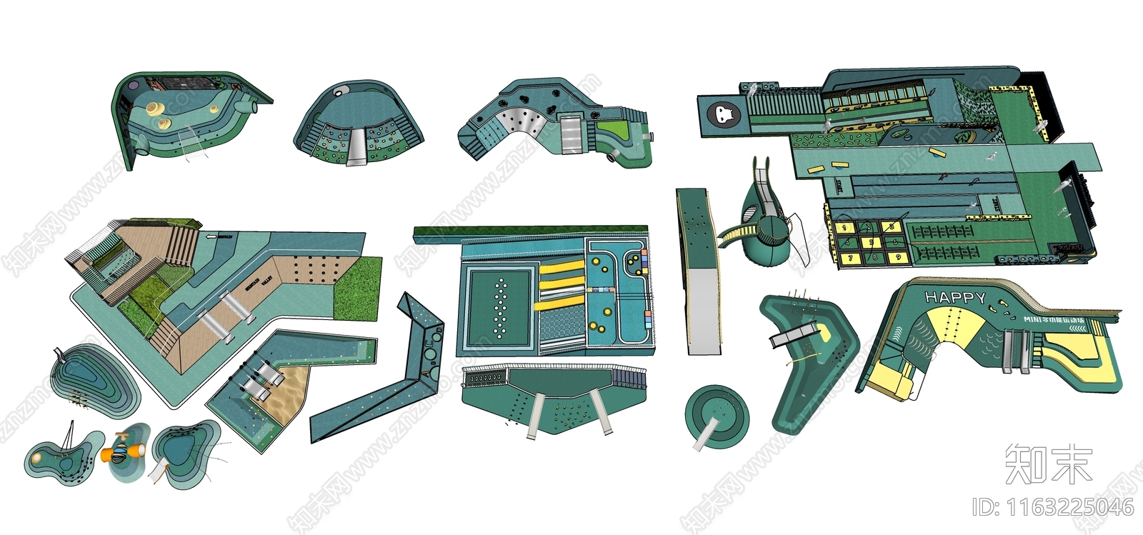 现代儿童游乐区SU模型下载【ID:1163225046】