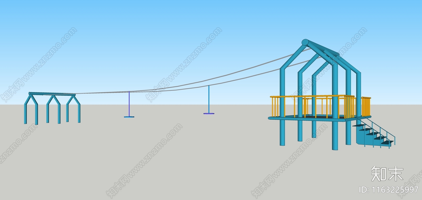 现代儿童游乐区SU模型下载【ID:1163225997】