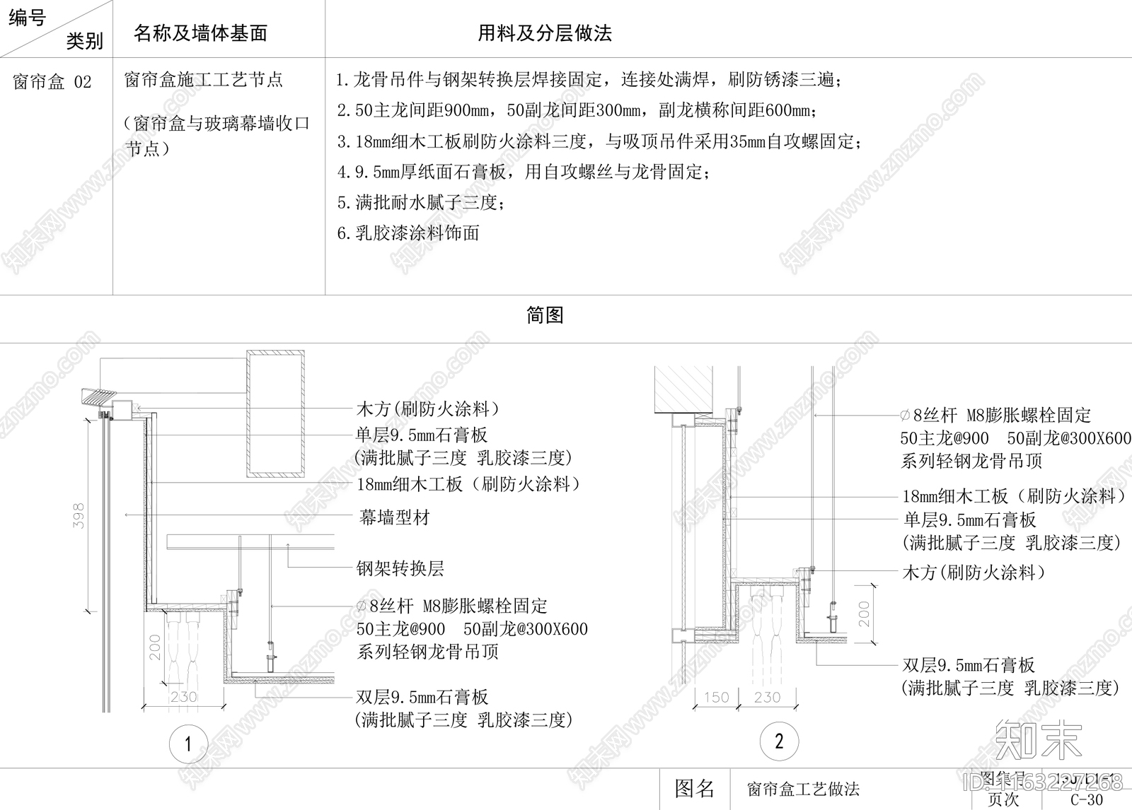 现代吊顶节点cad施工图下载【ID:1163227268】