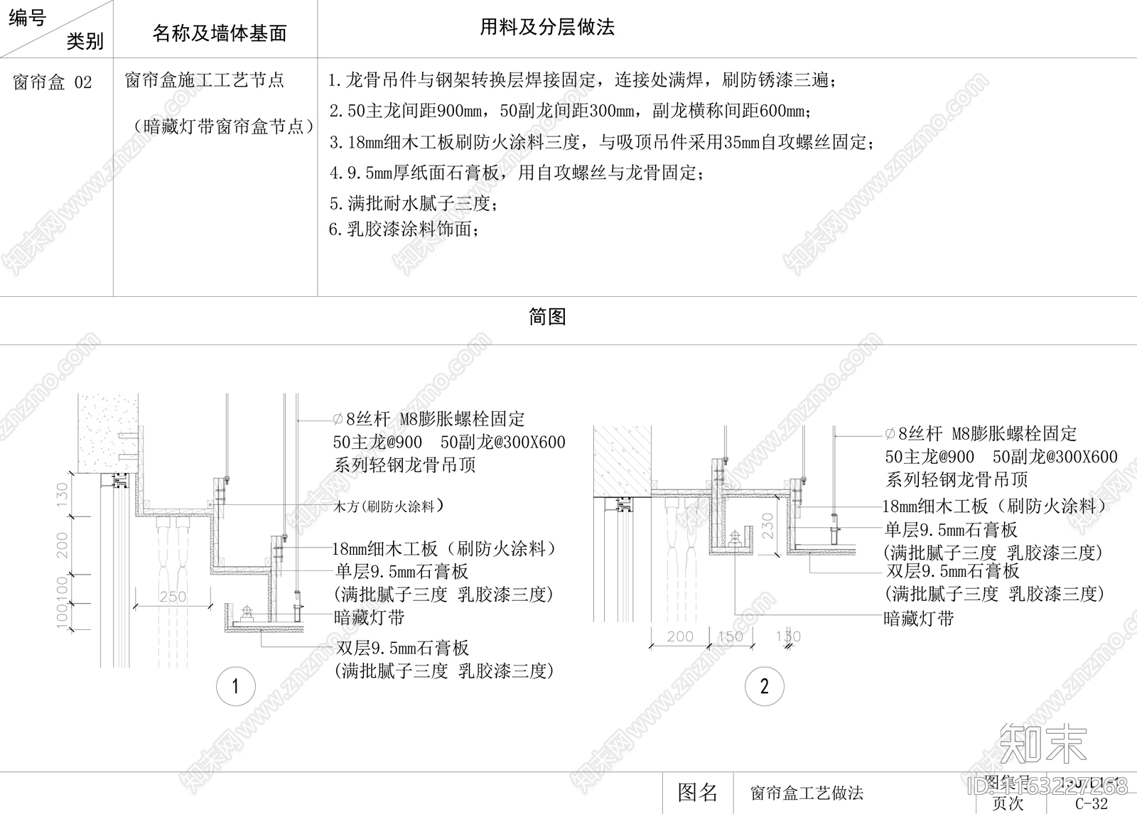 现代吊顶节点cad施工图下载【ID:1163227268】