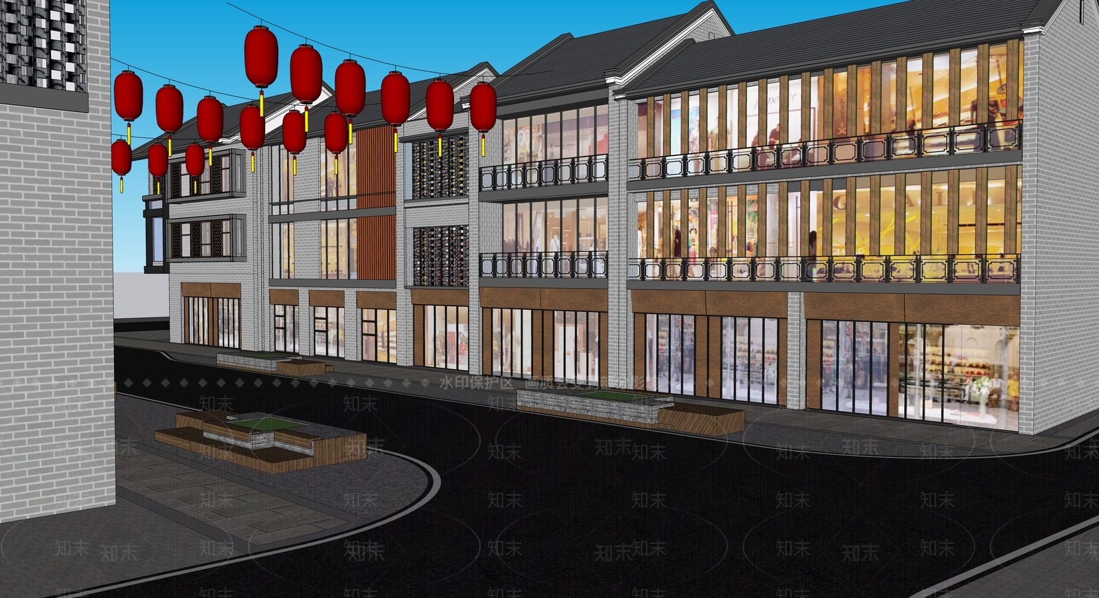 新中式其他公共建筑SU模型下载【ID:1163229094】
