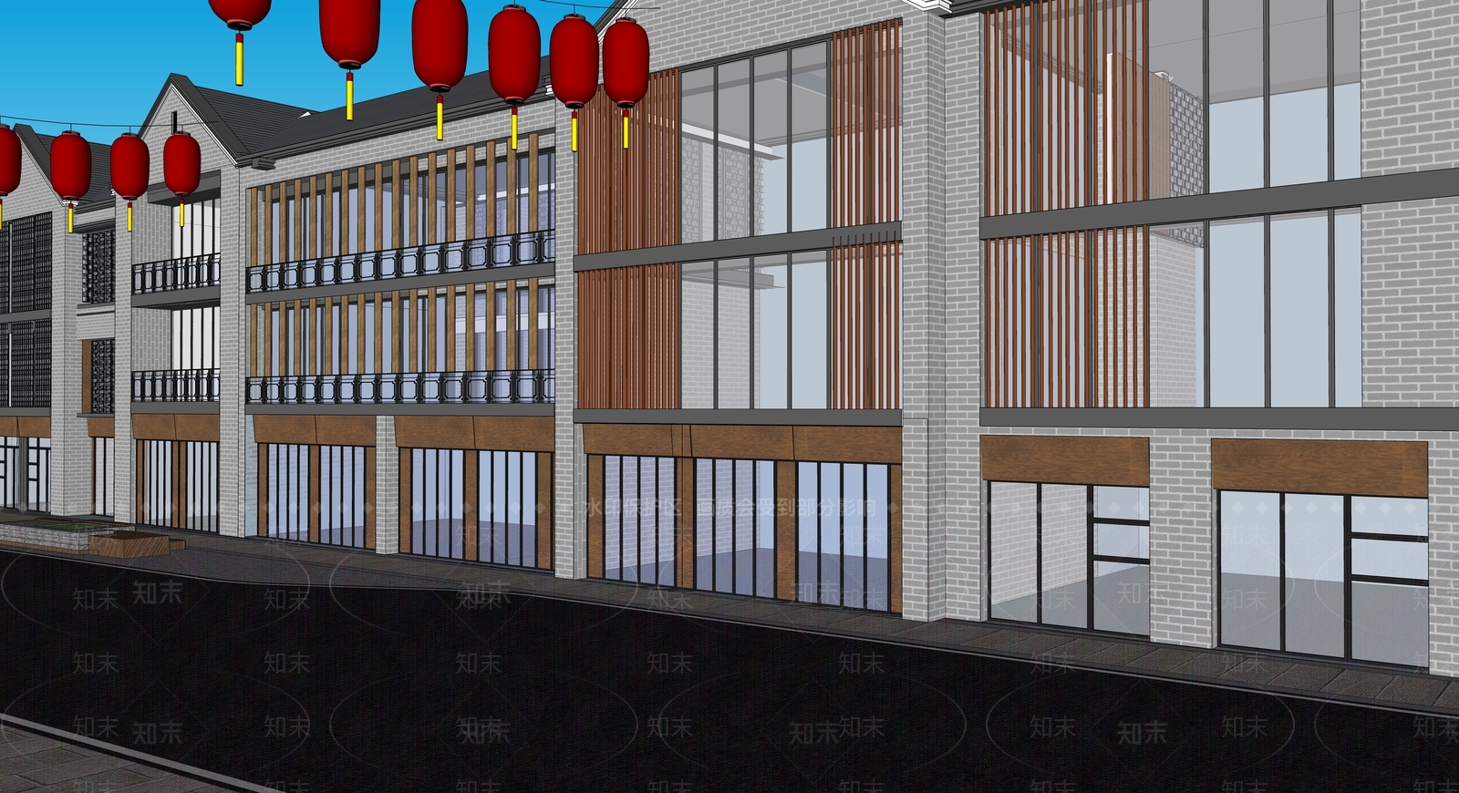 新中式其他公共建筑SU模型下载【ID:1163229094】