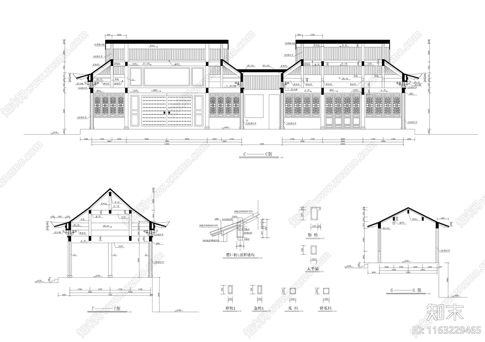 其他古建cad施工图下载【ID:1163229465】