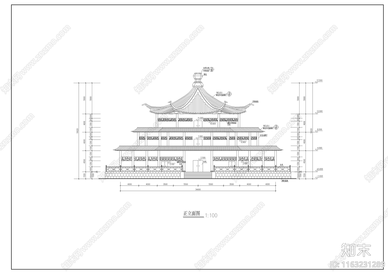 其他古建cad施工图下载【ID:1163231289】