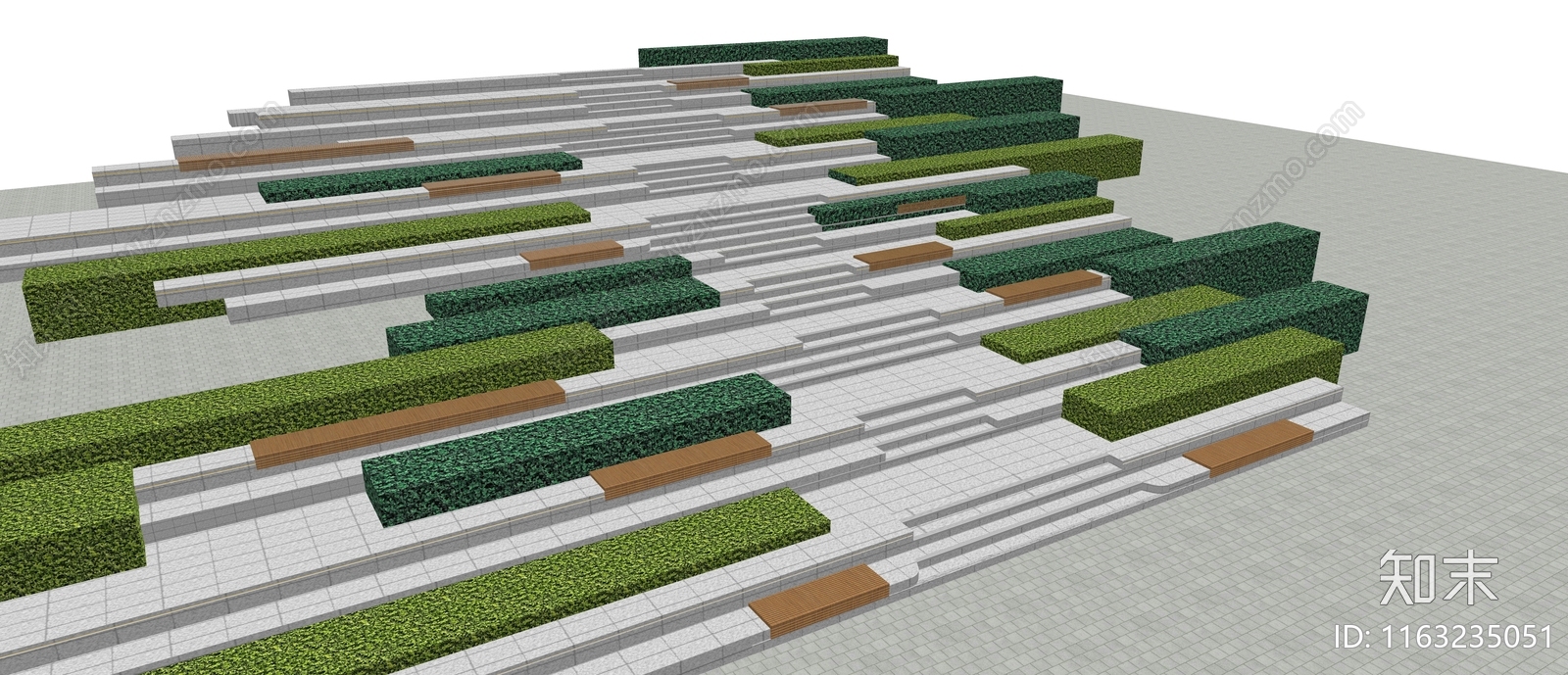 现代广场景观SU模型下载【ID:1163235051】
